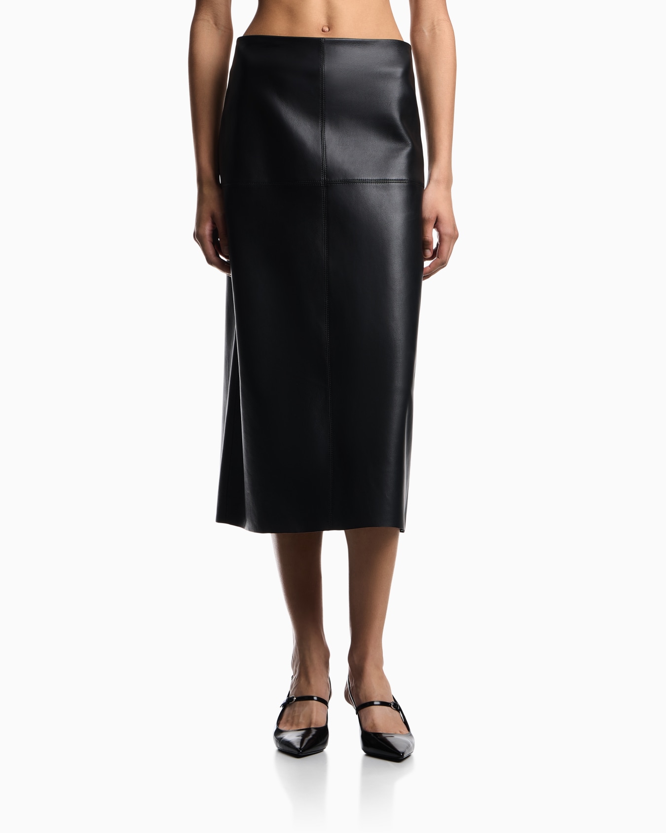 ASV vegetable-tanned nappa lambskin midi skirt Slide 2