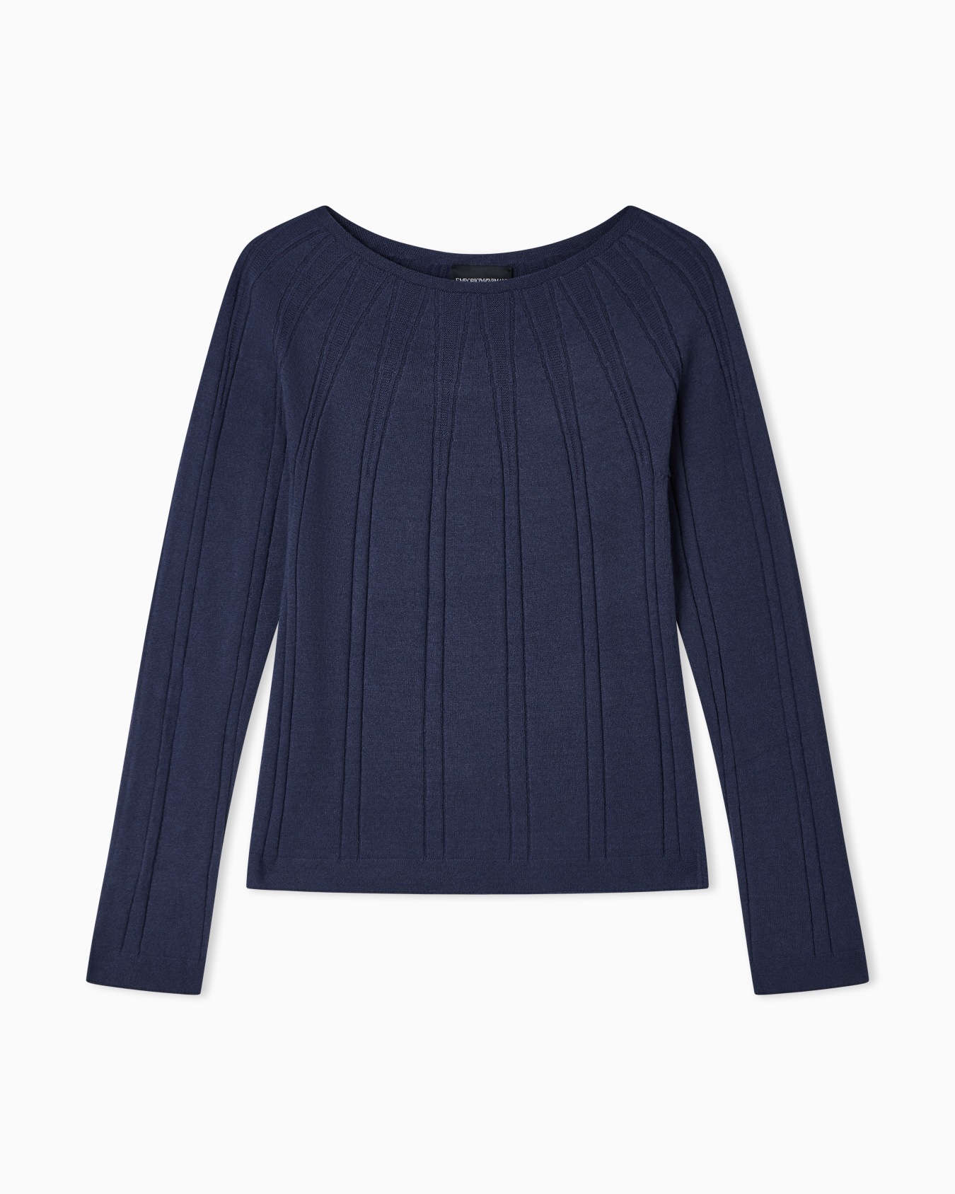 Boat-neck jumper with a links-stitch motif Slide 0