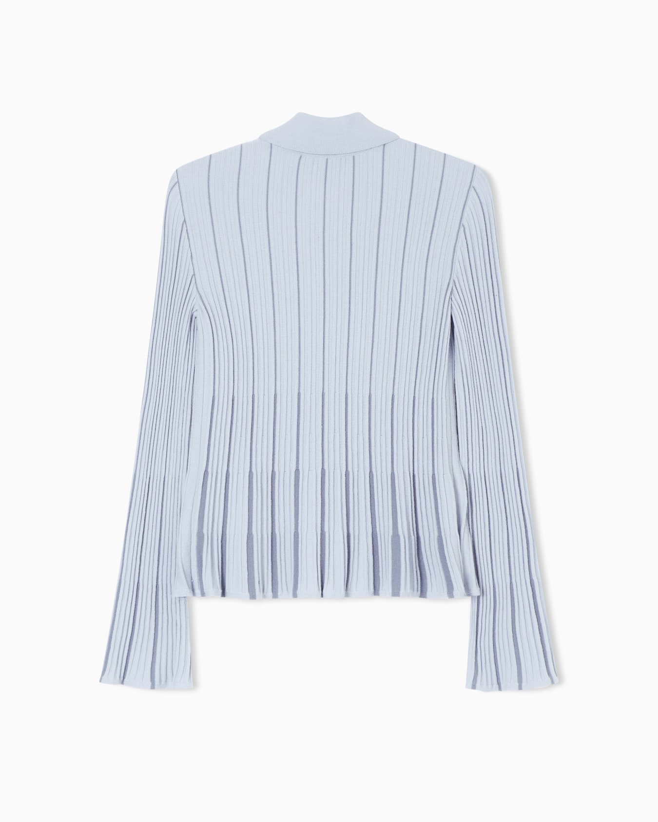 Cardigan collo classico in maglia a coste vanisé Slide 3