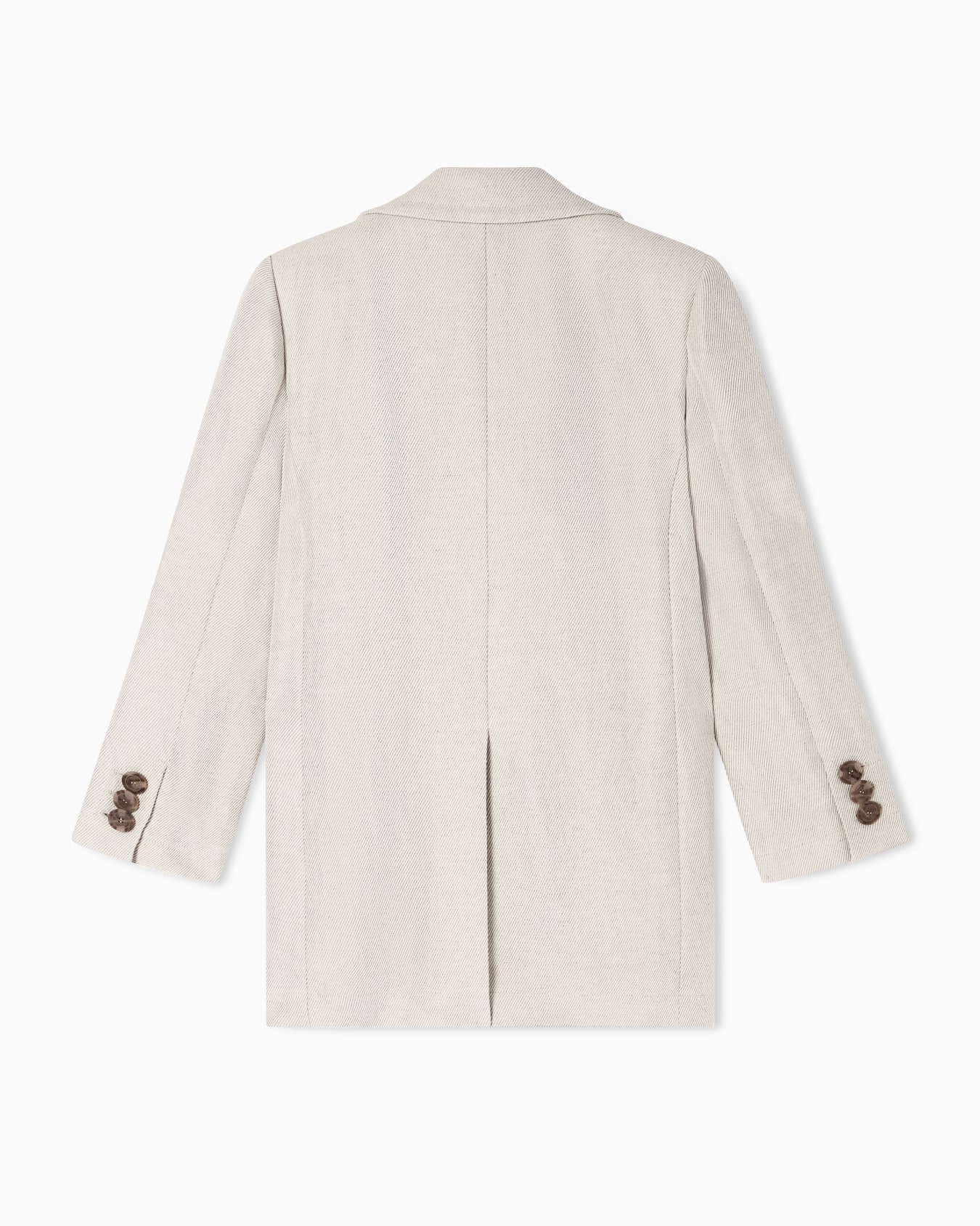 Double-breasted pea coat in linen blend cavalry Slide 2