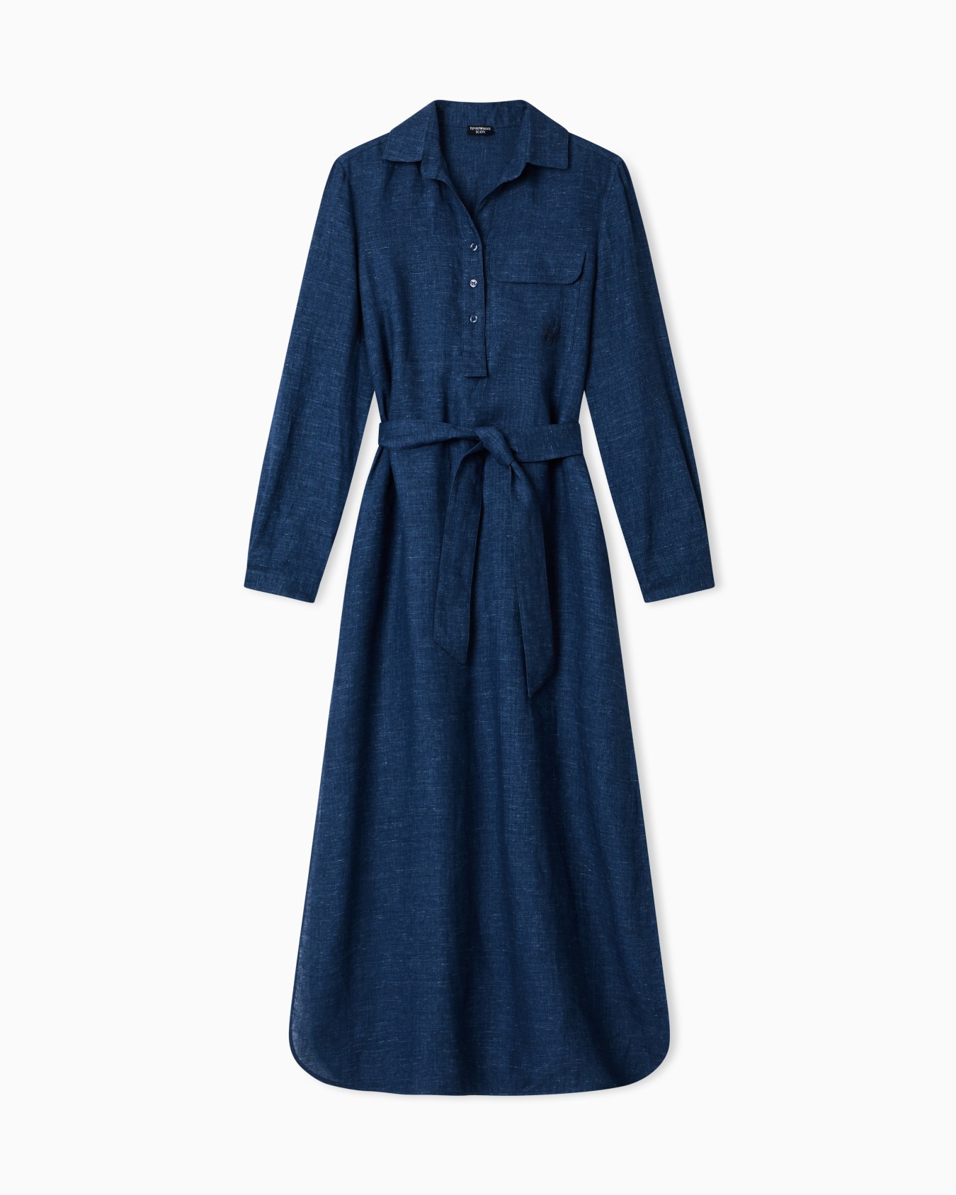 Icon linen chambray dress with sash Slide 0