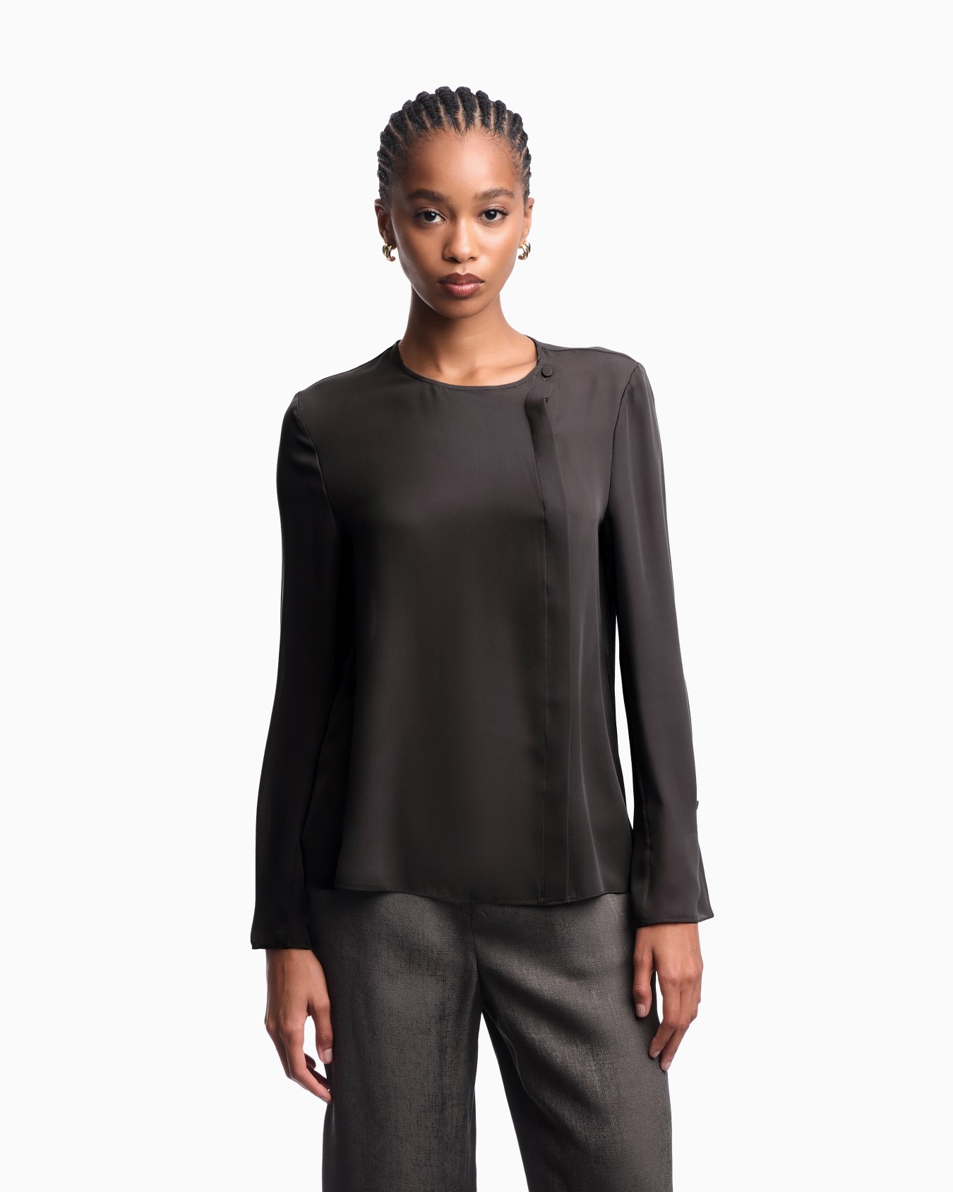 Icon blouse in silk double georgette Slide 3