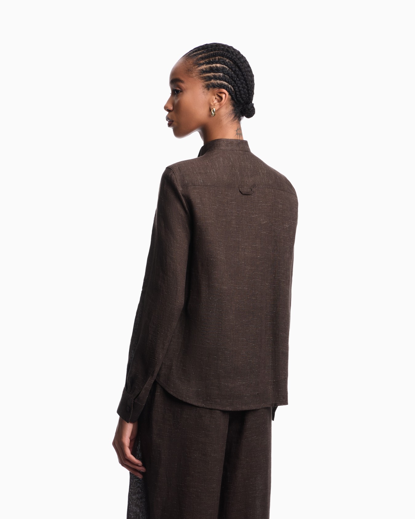 Icon シャツ リネンシャンブレー プラストロン スライドする 2