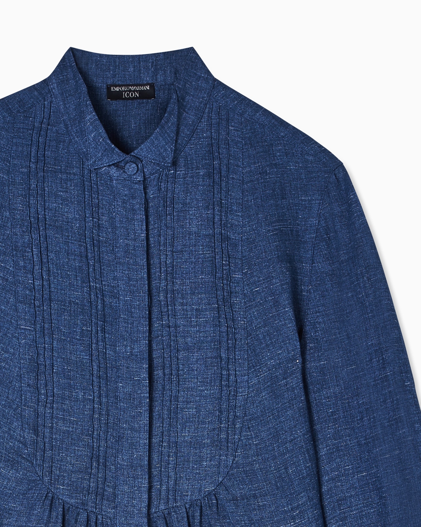 Shirt with plastron in Icon linen chambray Slide 4