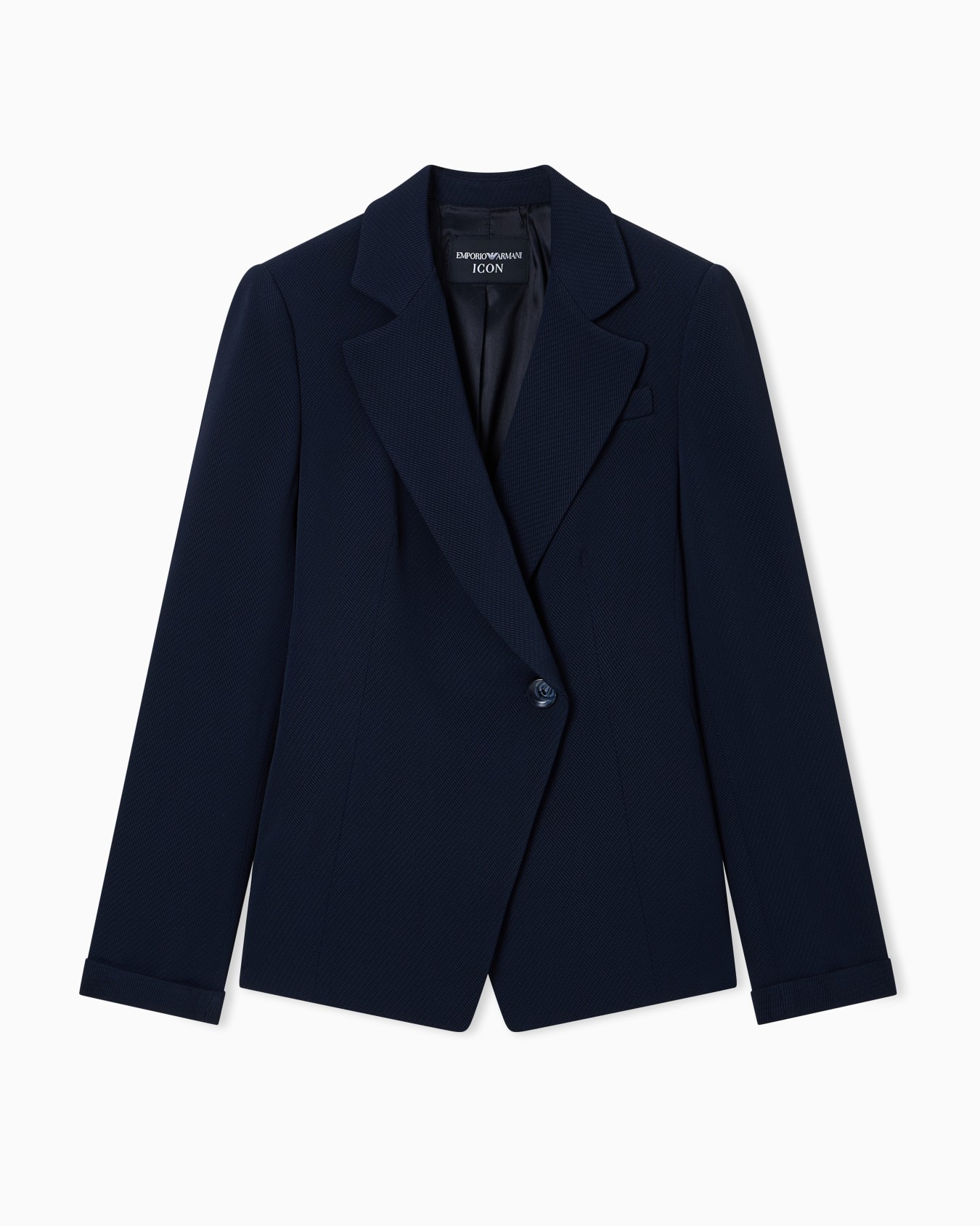 Single-breasted jacket in Icon textured fluid fabric Diapositiva 0