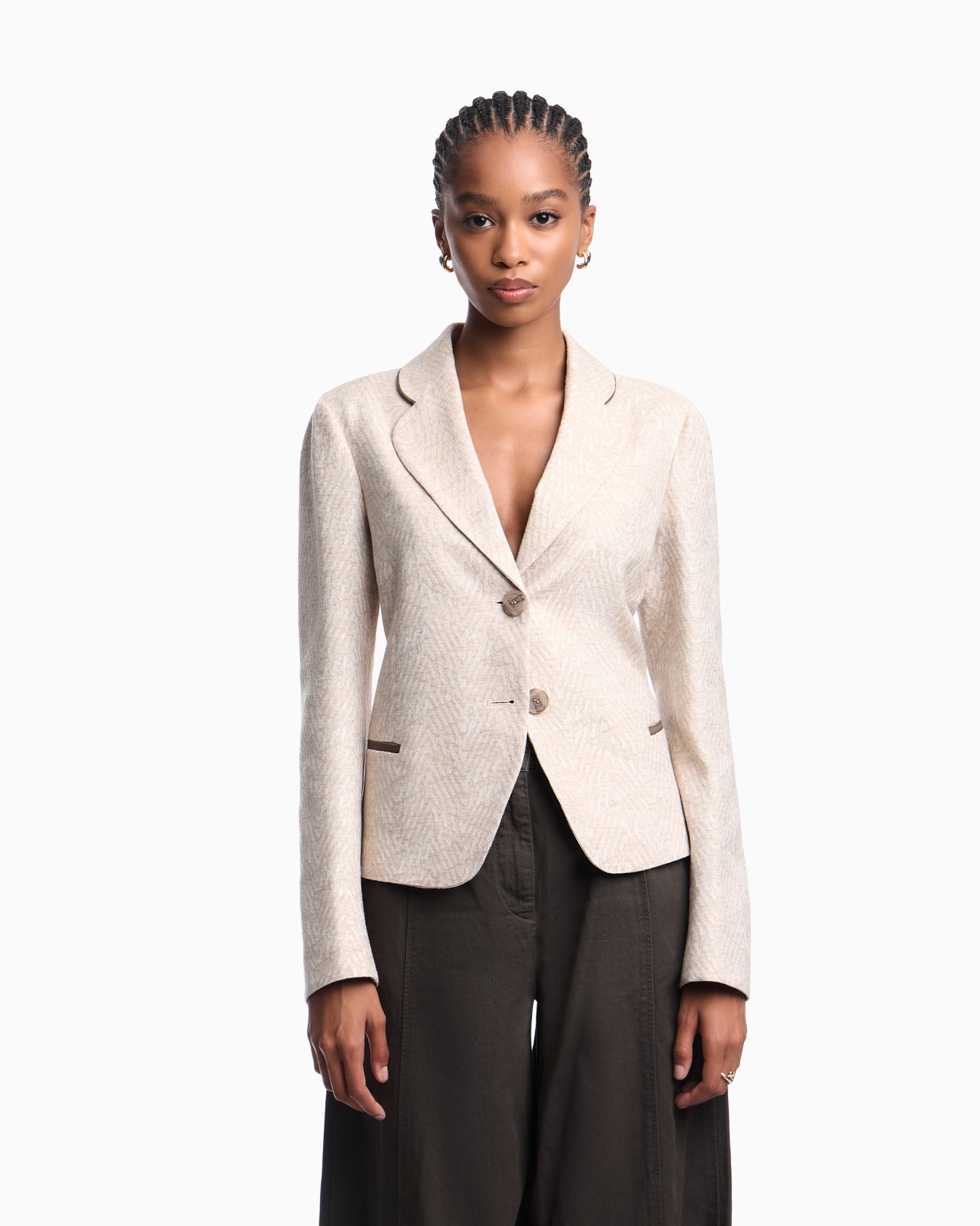 Icon ジャケット ジャカードウール混紡 エンボスパターン スライドする 3