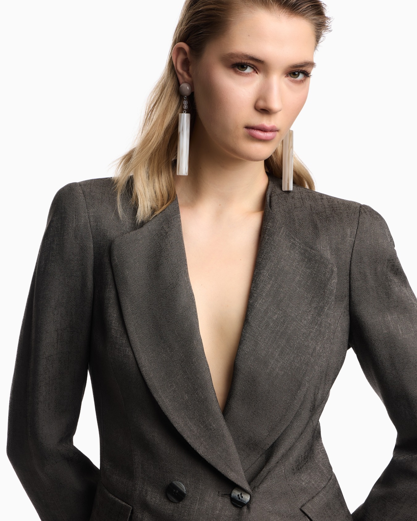 Icon double-breasted jacket in armure jacquard Slide 4