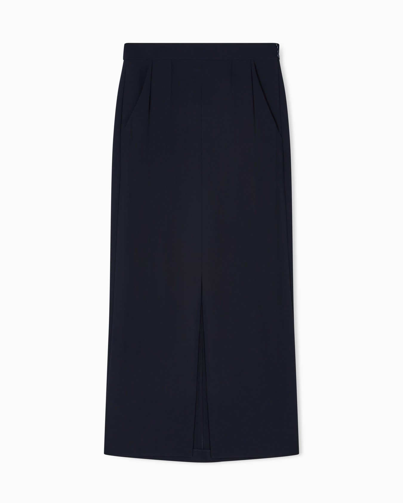 Long skirt with pleats in washed crepe cady Icon Slide 0