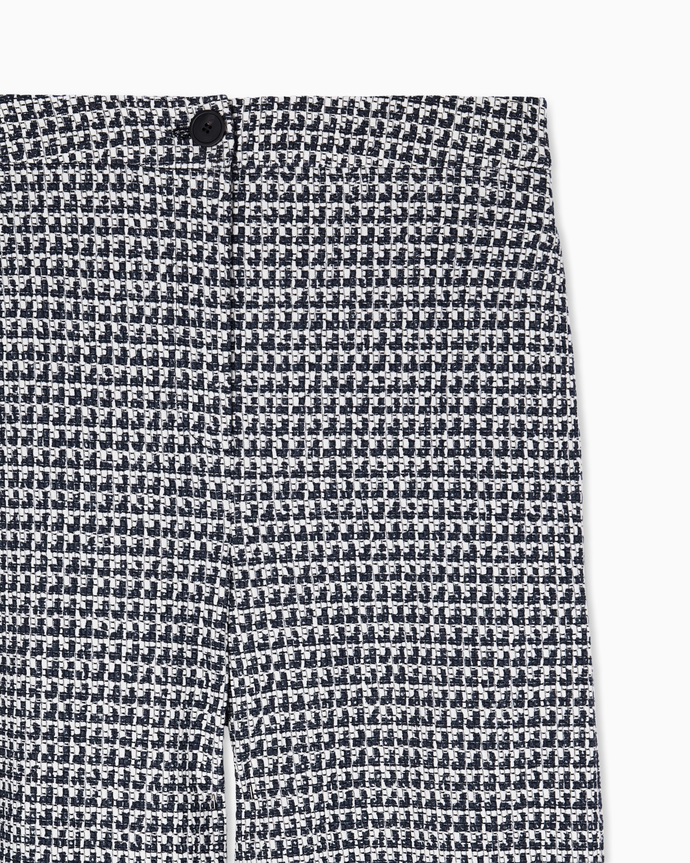 Knitted effect jersey trousers with optical Icon print Slide 4