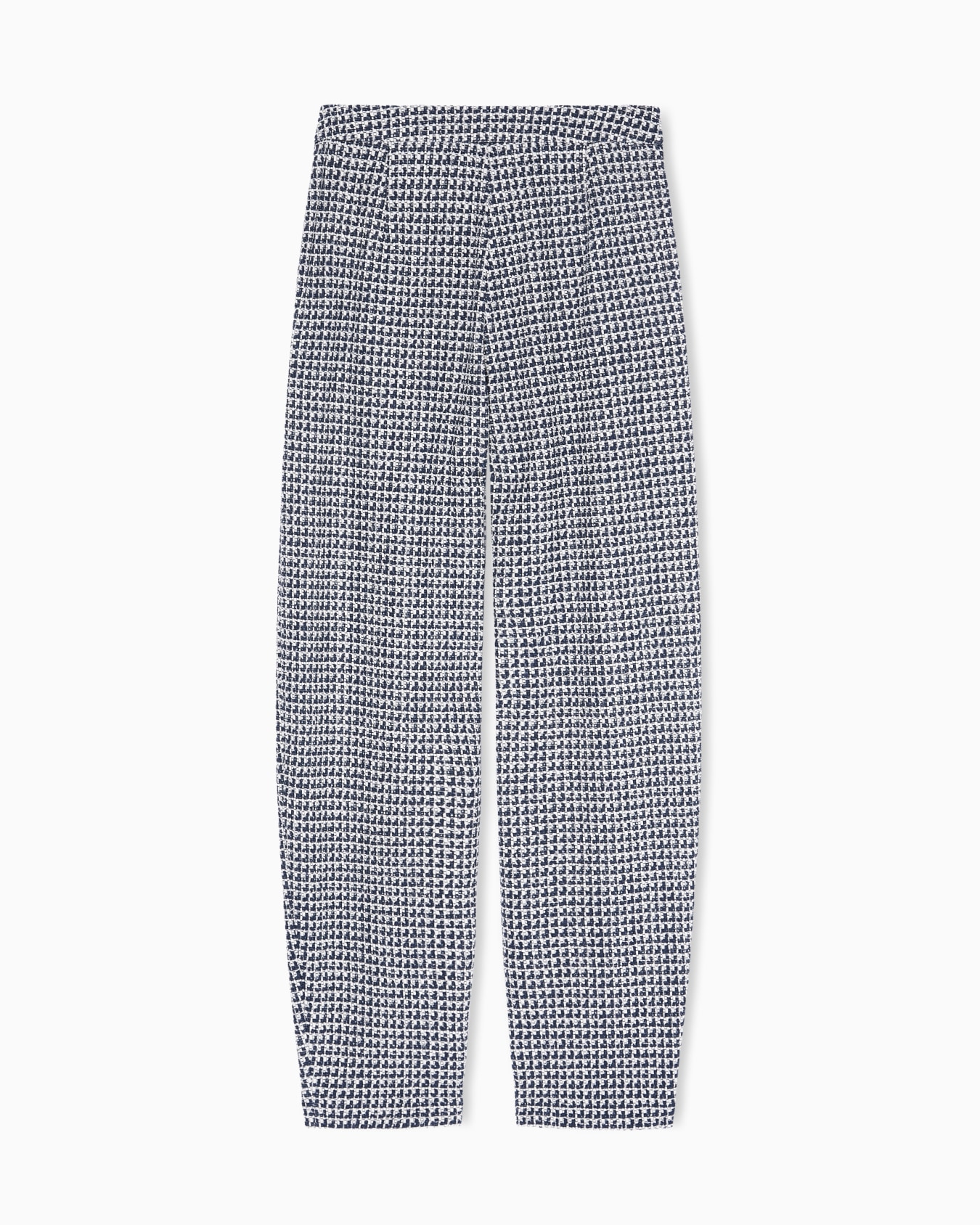 Knitted effect jersey trousers with optical Icon print Slide 3