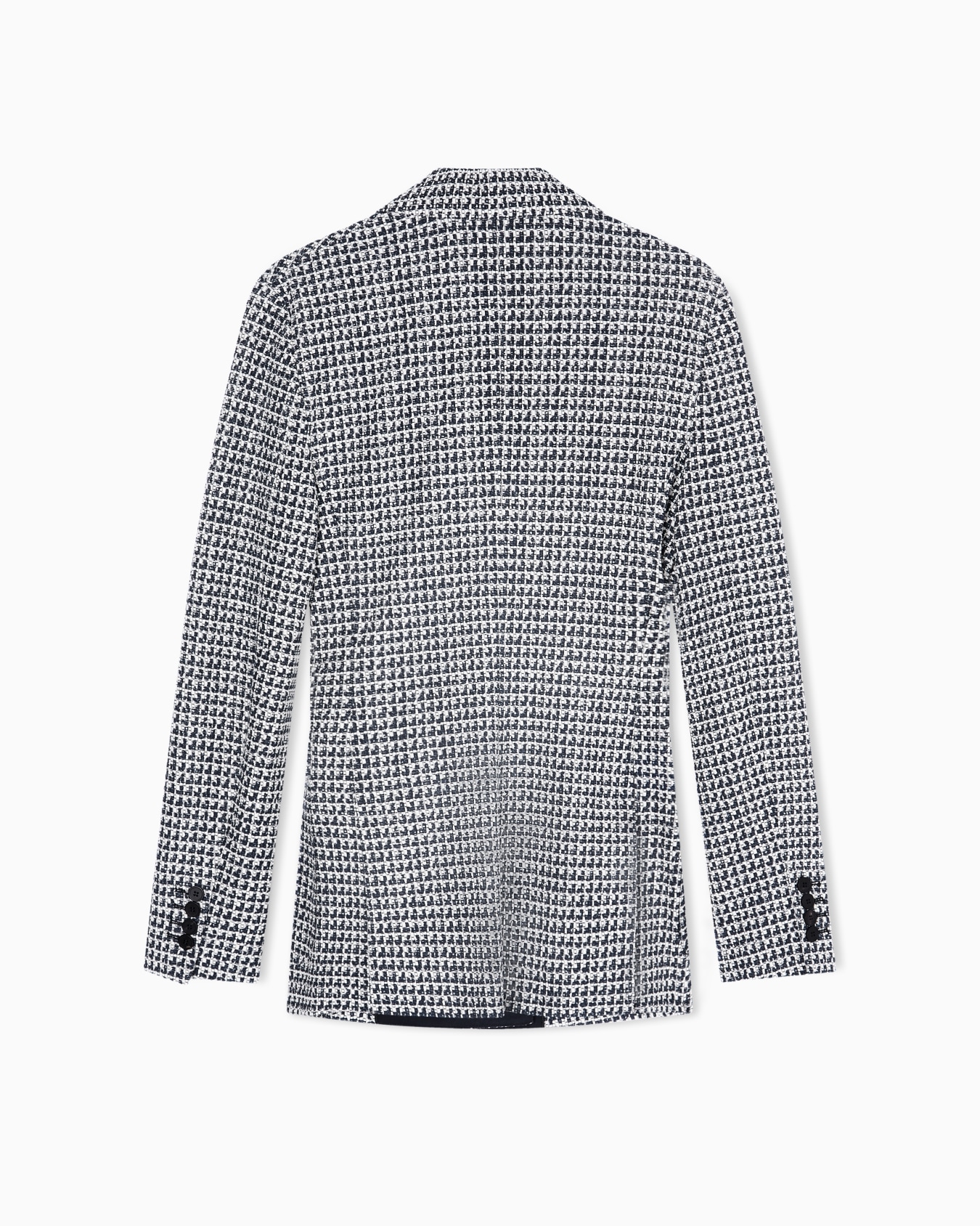 Double-breasted blazer in knit-effect jersey with optical Icon print Slide 3