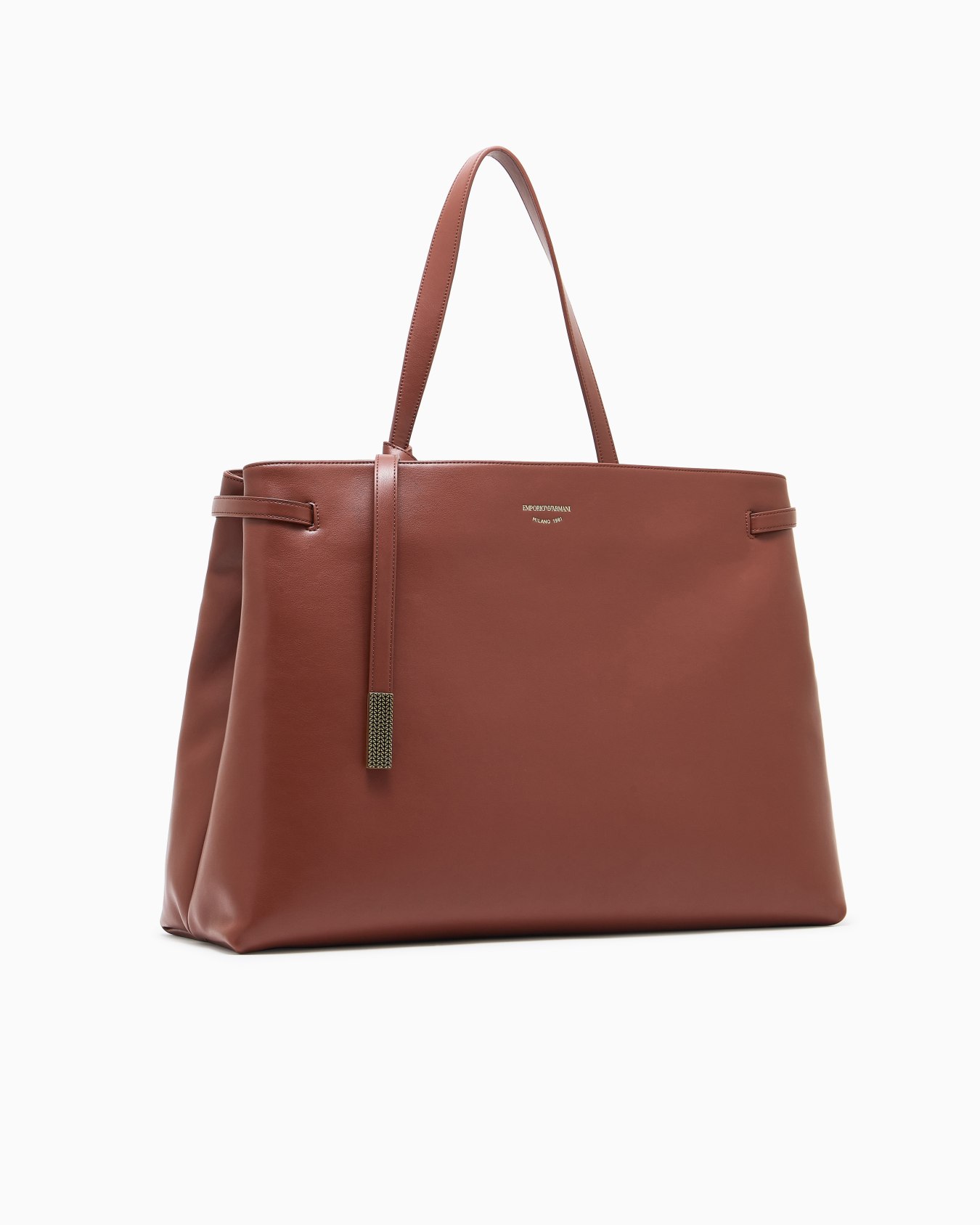 Maxi borsa a mano in pelle liscia Slide 1