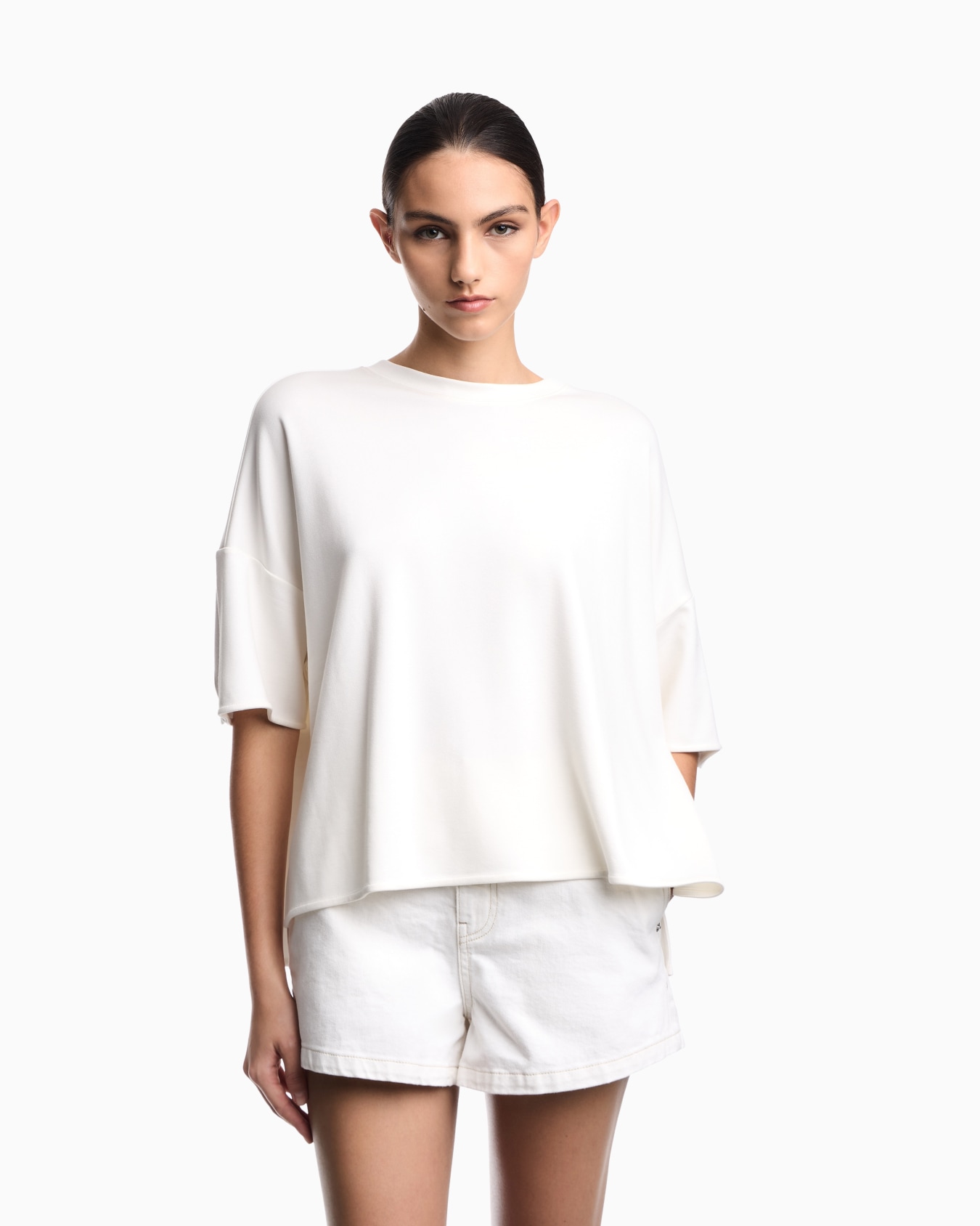 Interlock jersey T-shirt with ruffles Slide 3