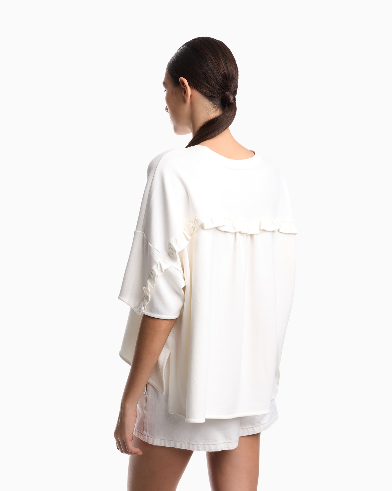 Interlock jersey T-shirt with ruffles Slide 2