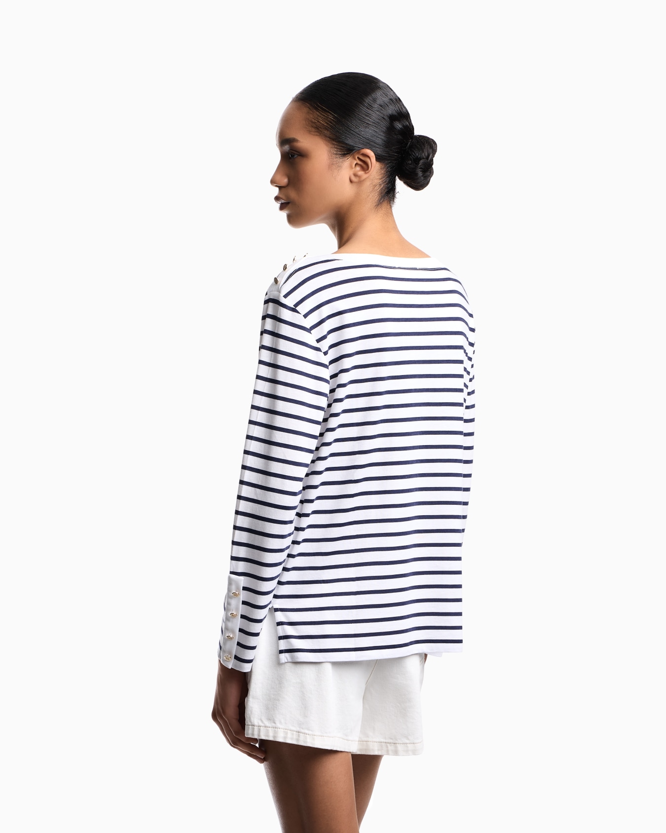 Maglia in jersey modal a righe Slide 3