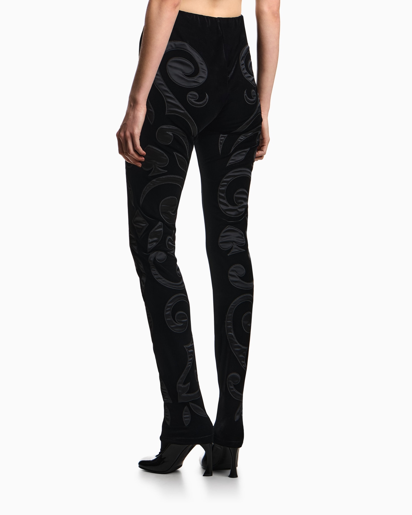 Chenille jersey trousers with intarsia embroidery Slide 2