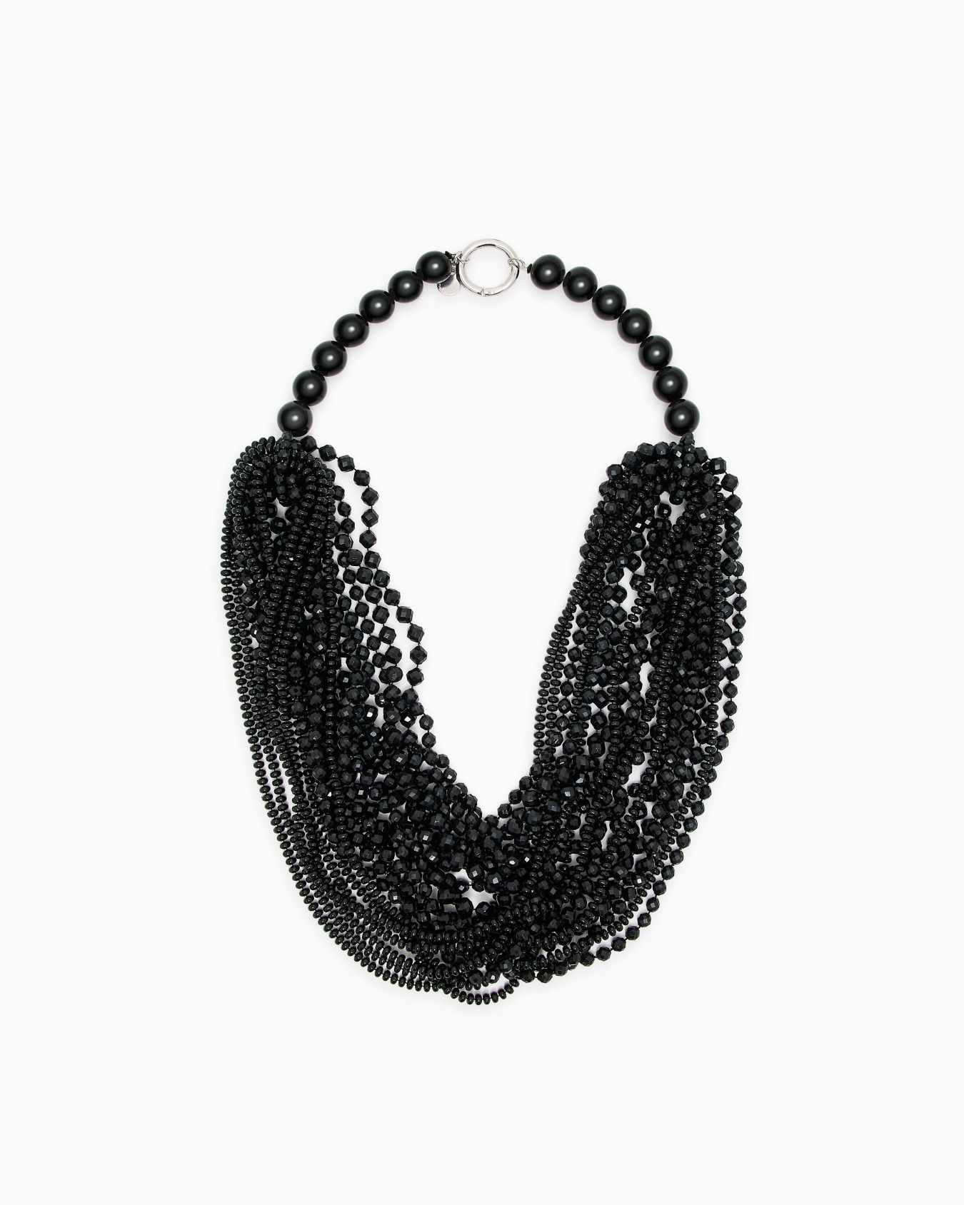 Collana lunga multifilo con boules e pietre sfaccettate Slide 0