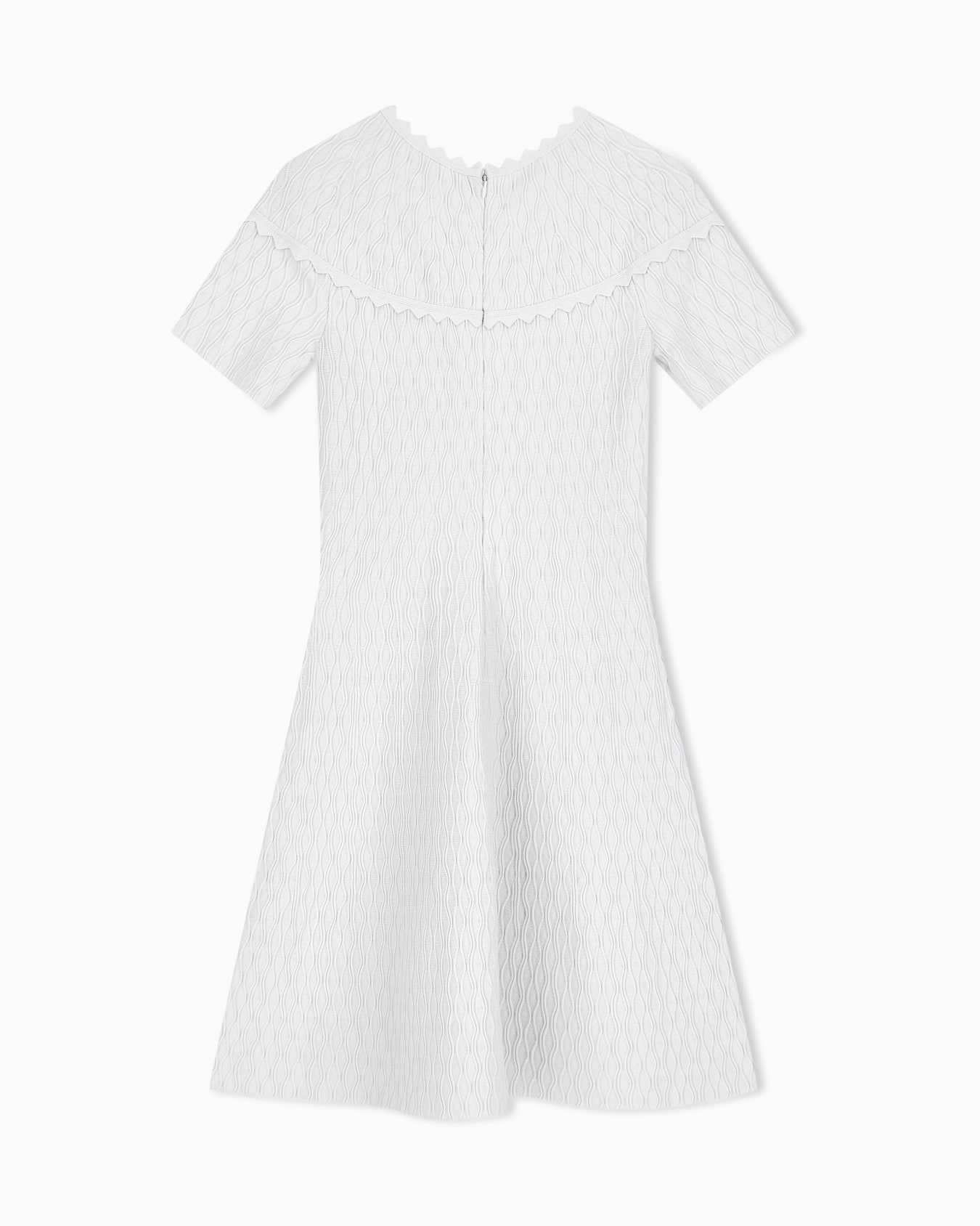 Viscose dress with kimono sleeves and scalloped edges Slide 2