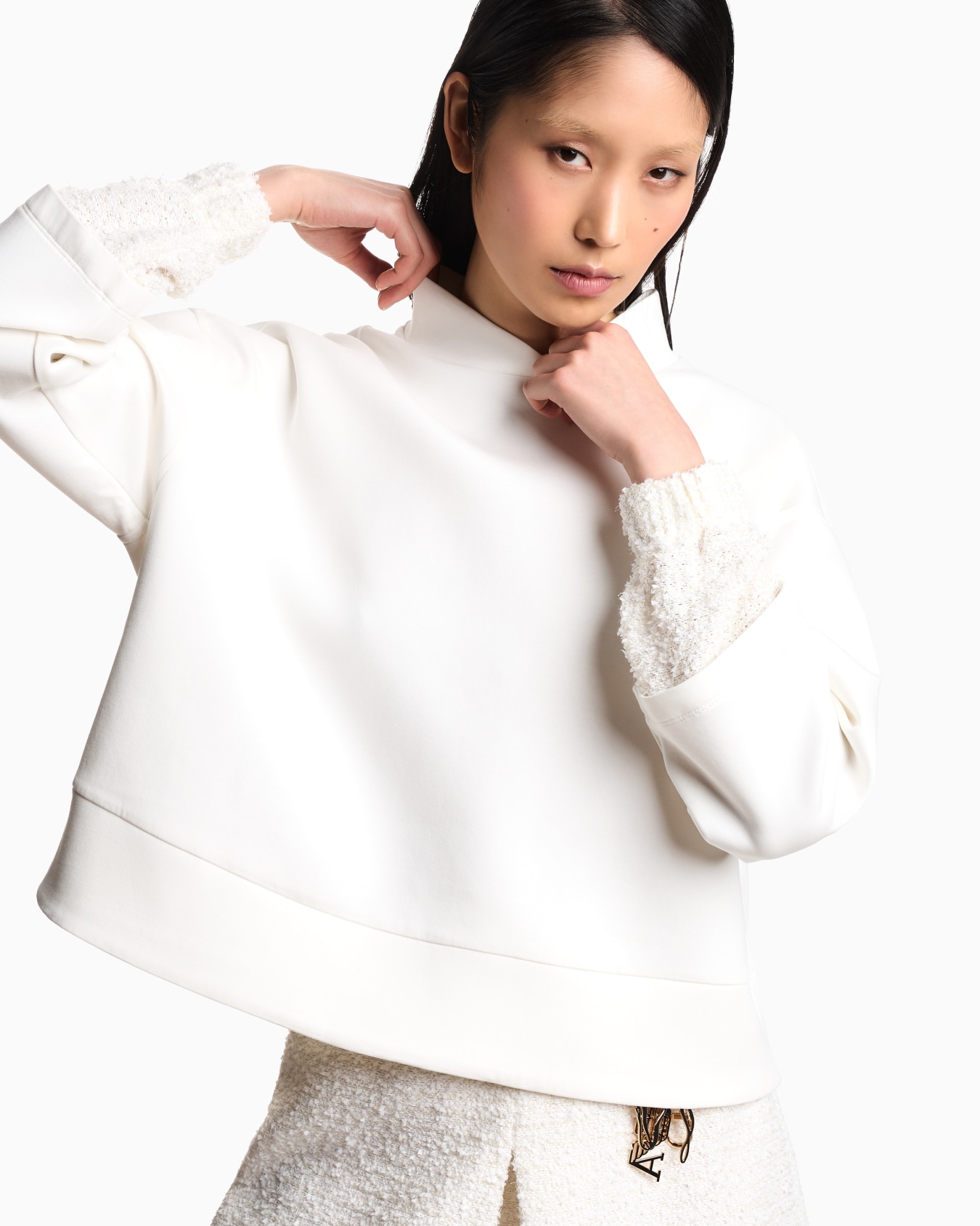 Felpa in double jersey con dettagli tweed Lunar New Year Slide 4