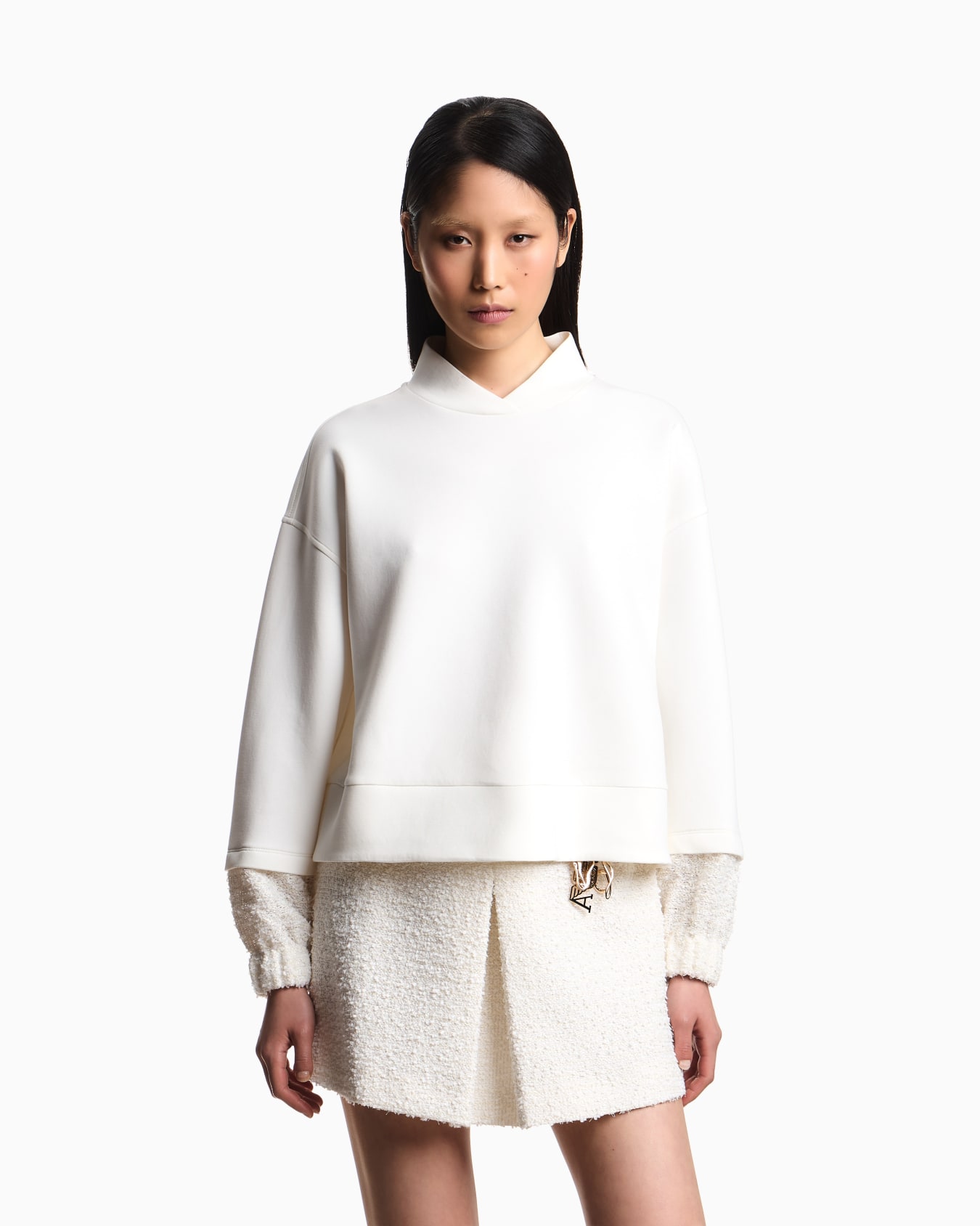 Felpa in double jersey con dettagli tweed Lunar New Year Slide 3