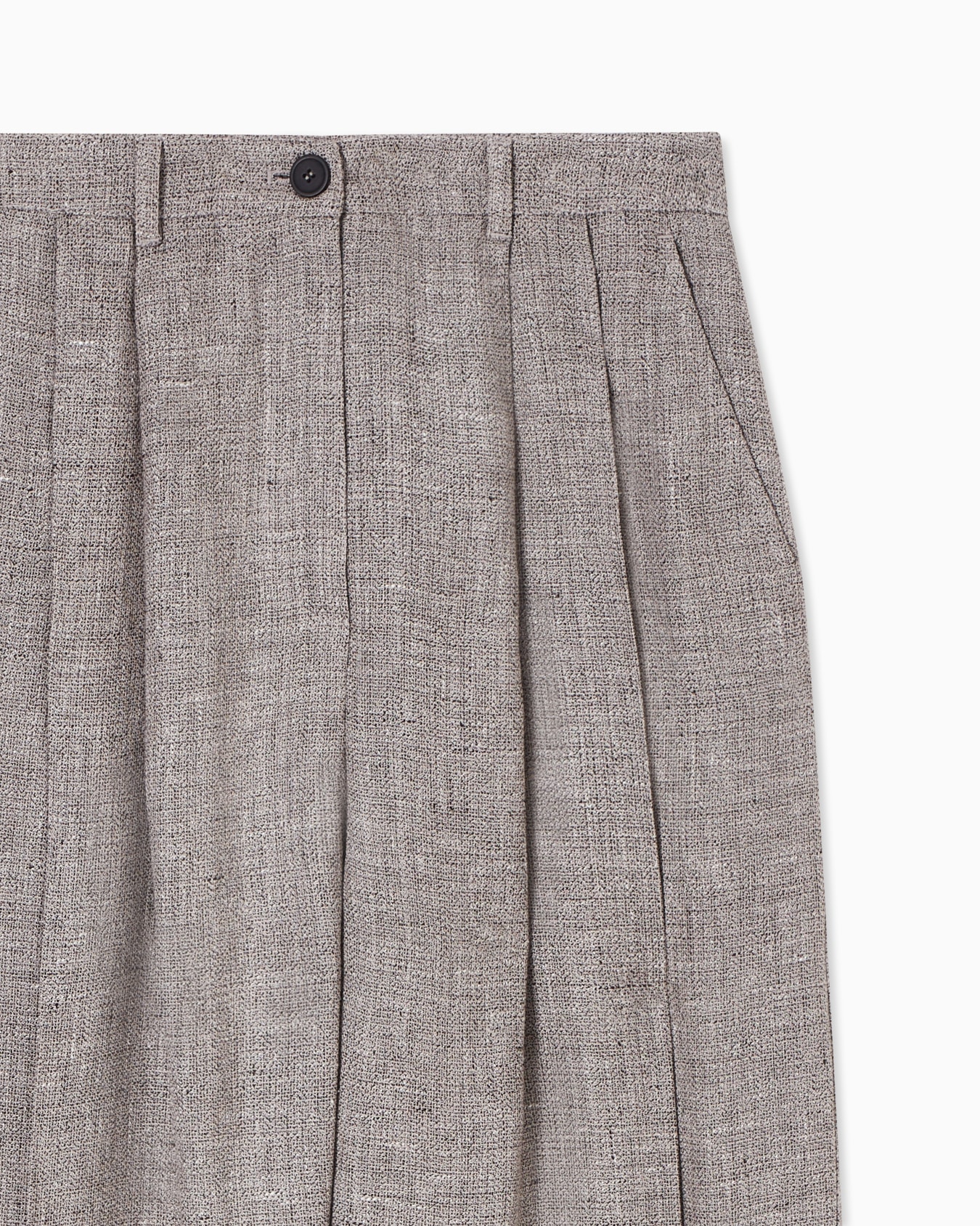 Pleated trousers in basketweave linen Slide 4