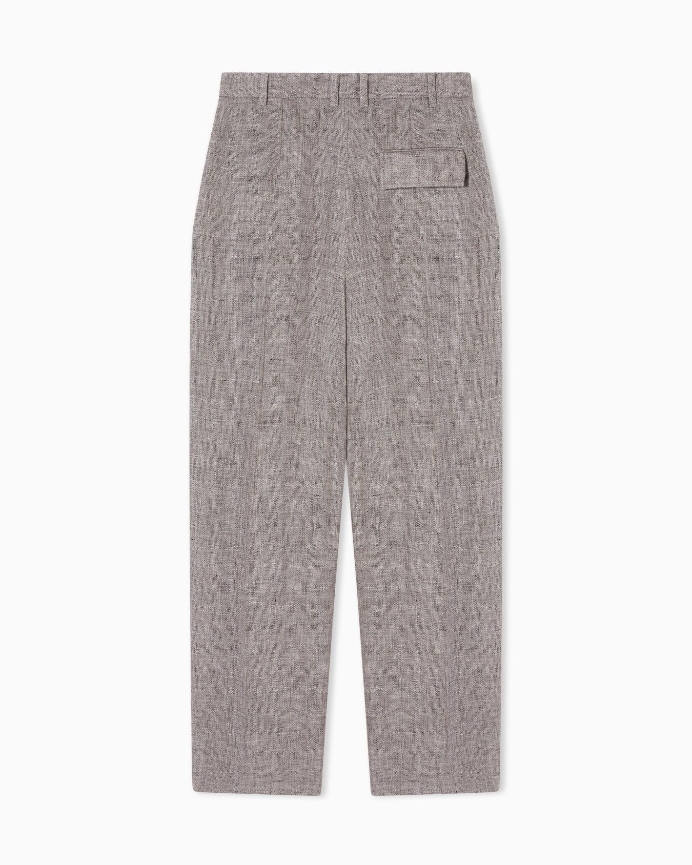 Pleated trousers in basketweave linen Slide 3