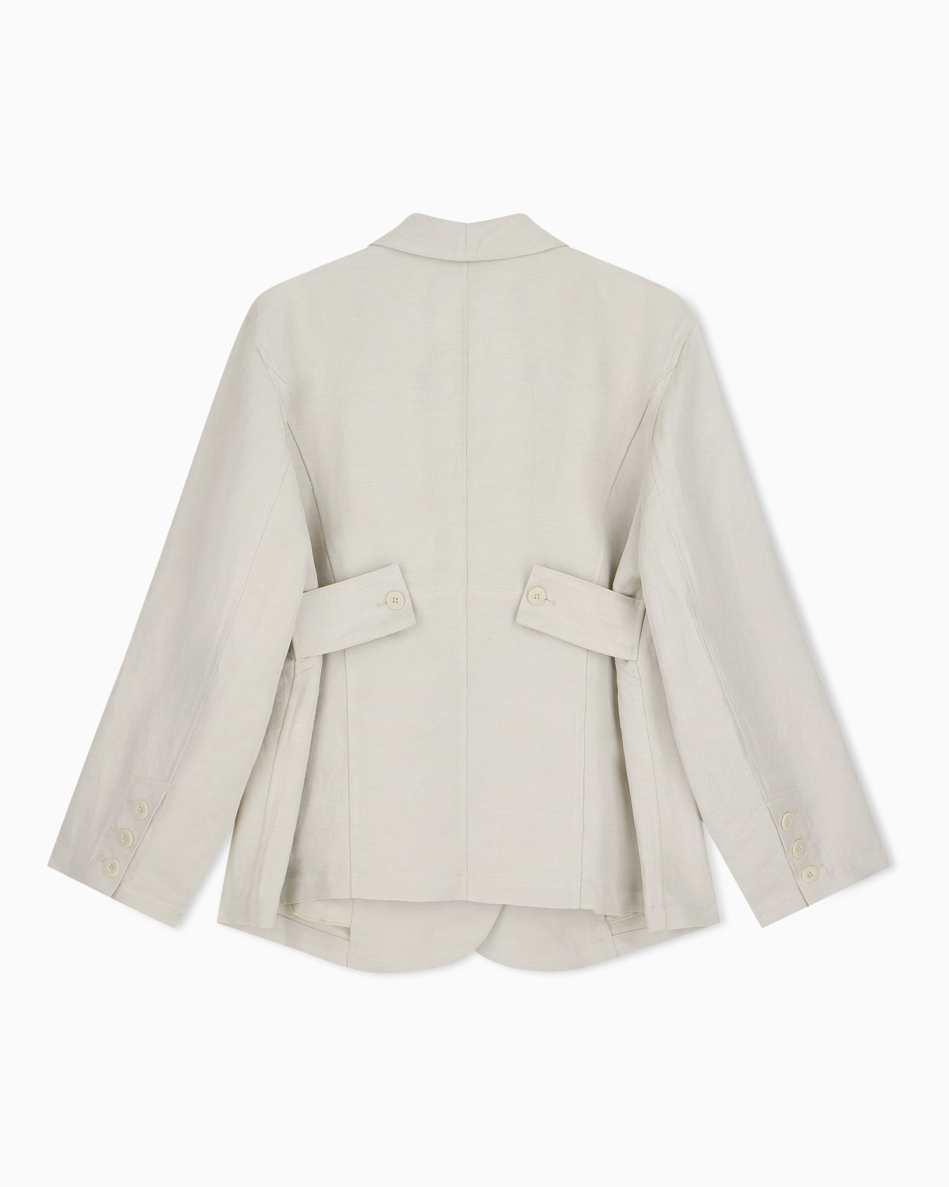 Linen-blend double-breasted jacket Slide 1