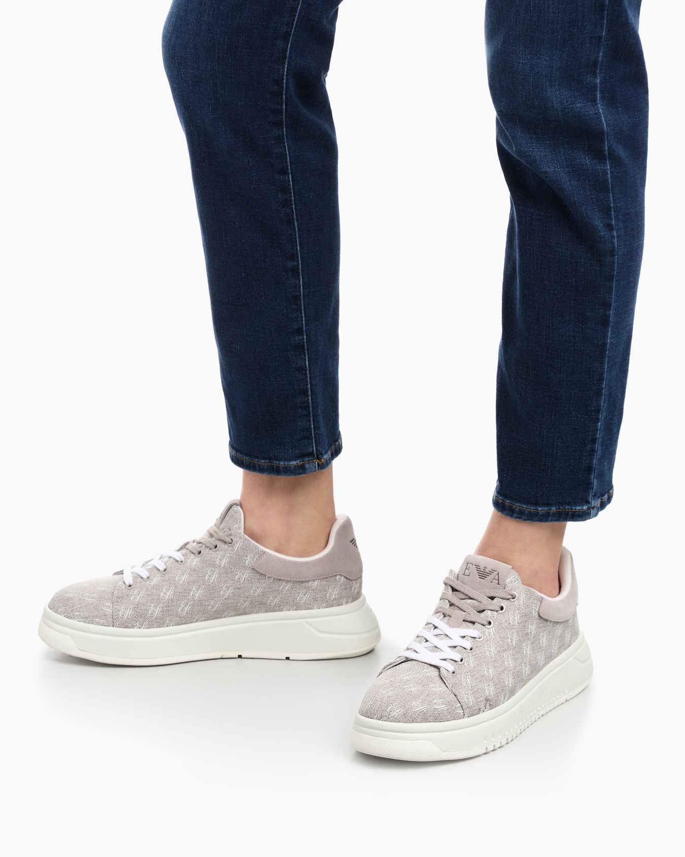 Canvas sneakers with an all-over logo print Slide 6