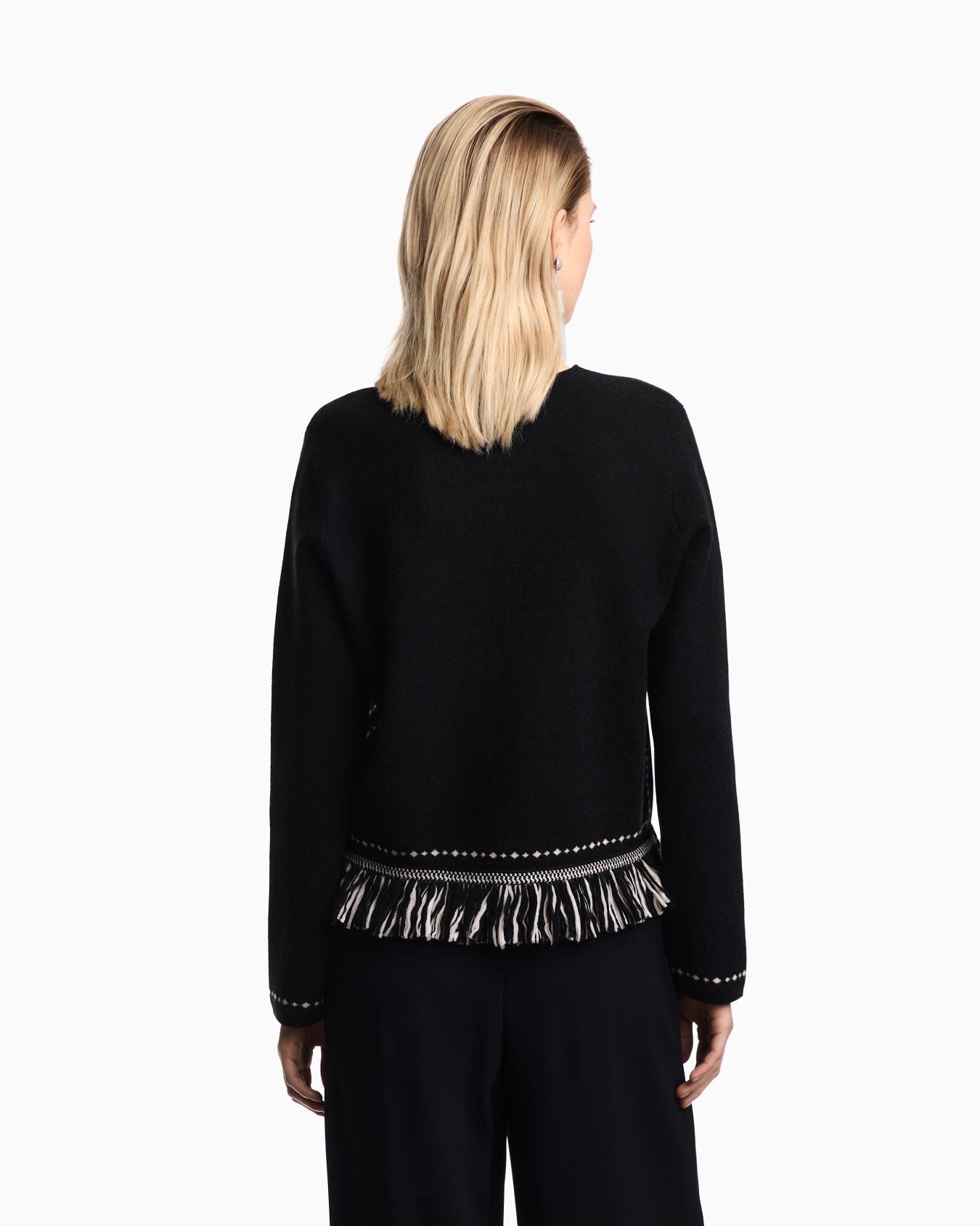 Jumper with fringed hem Slide 2