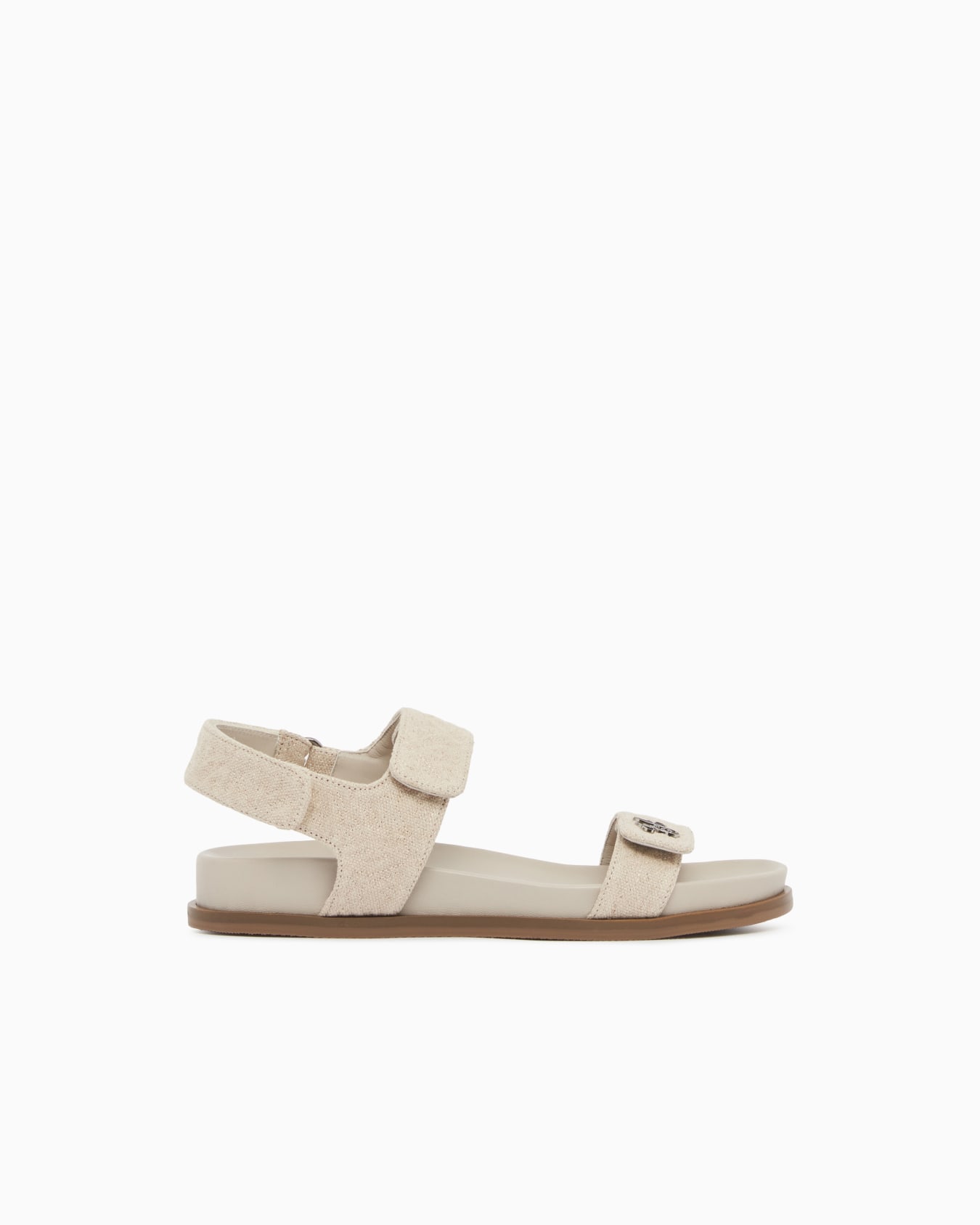 Embossed linen sandals Slide 0