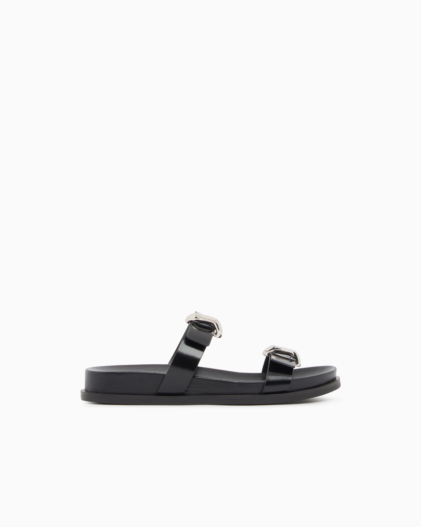 Shiny polished leather sandals Slide 0