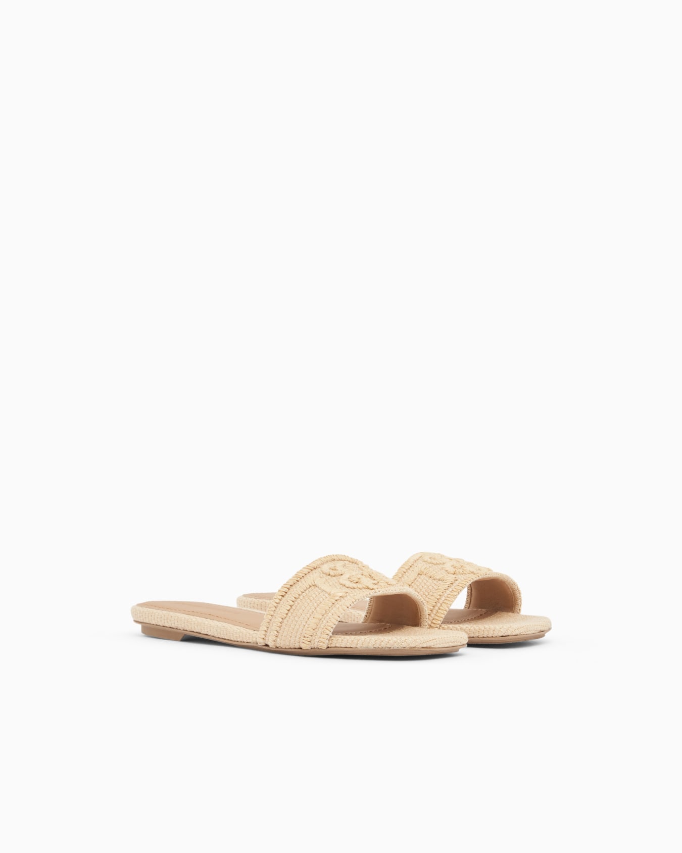 Woven raffia sandals Slide 1
