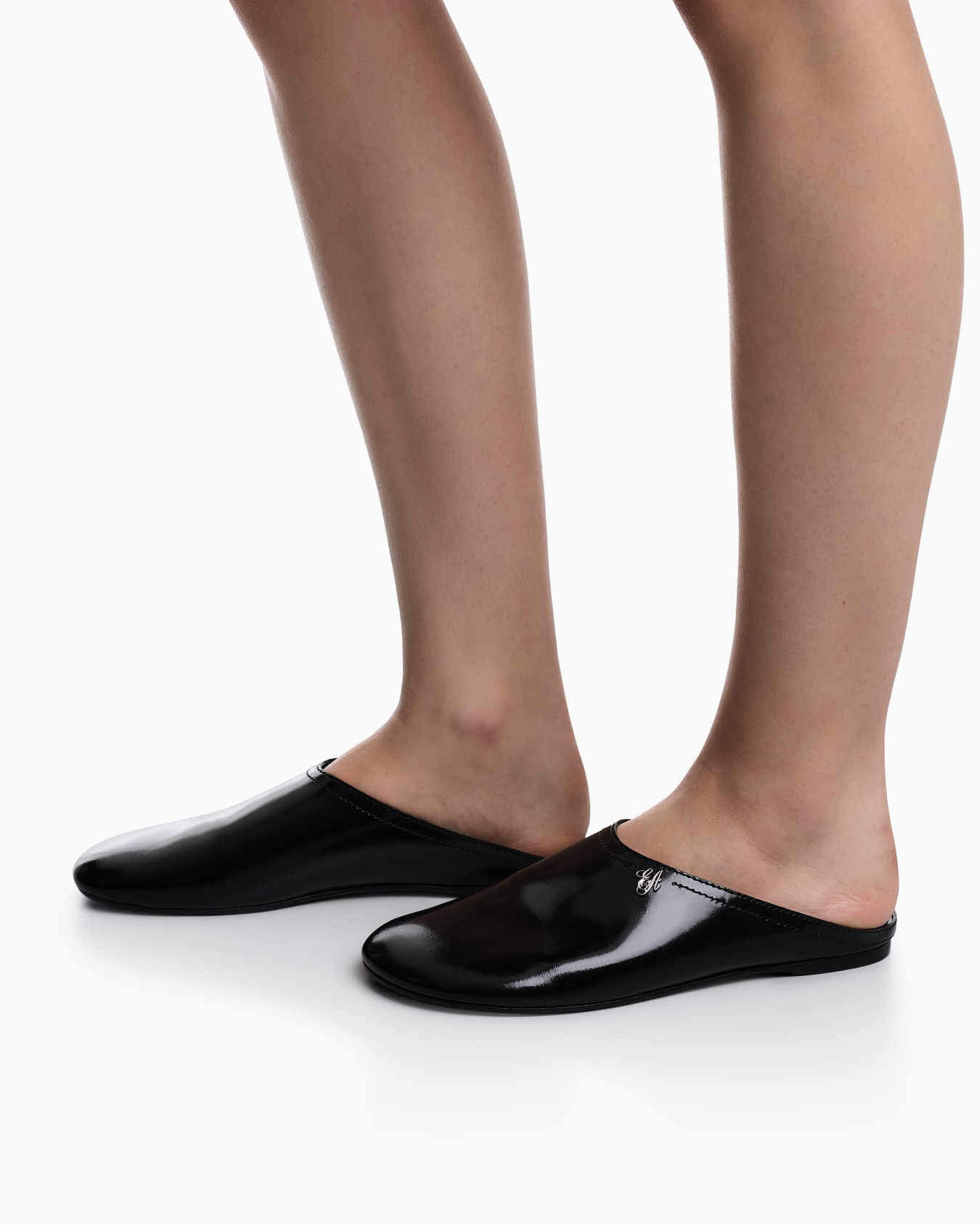 Mules in brushed shiny leather Slide 6