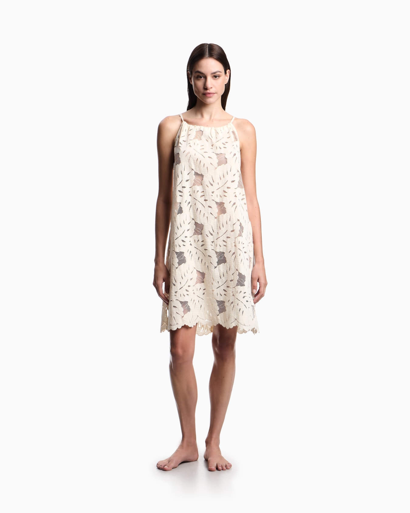 ASV foliage-print lace beach dress Slide 1