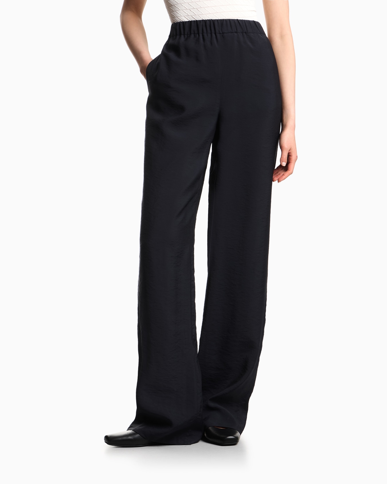 Icon パンツ モダールモスリン ゴムウエスト スライドする 3