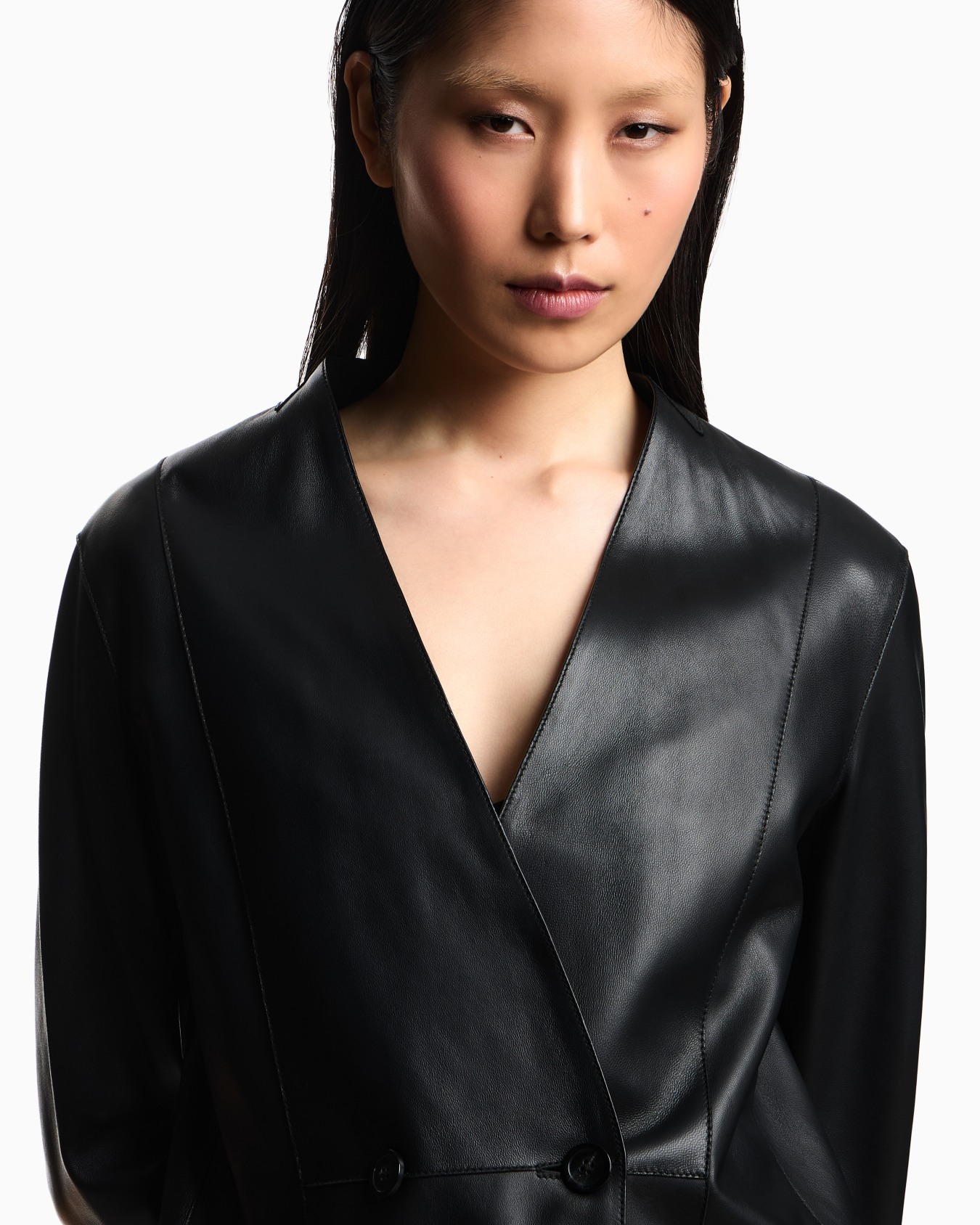 ASV raw-cut glove-quality lambskin nappa leather blazer Slide 4