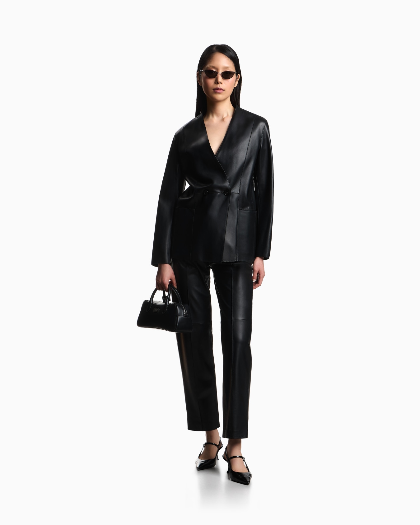 ASV raw-cut glove-quality lambskin nappa leather blazer Slide 1