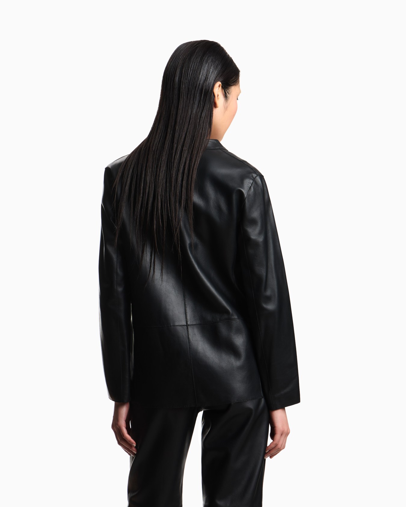 ASV raw-cut glove-quality lambskin nappa leather blazer Slide 2