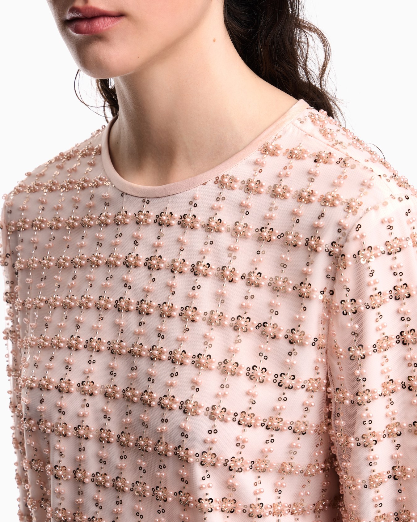 Tulle top with sequin and bead embroidery Slide 4