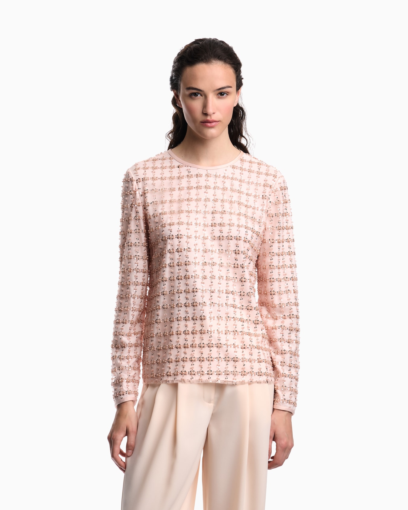 Tulle top with sequin and bead embroidery Slide 2