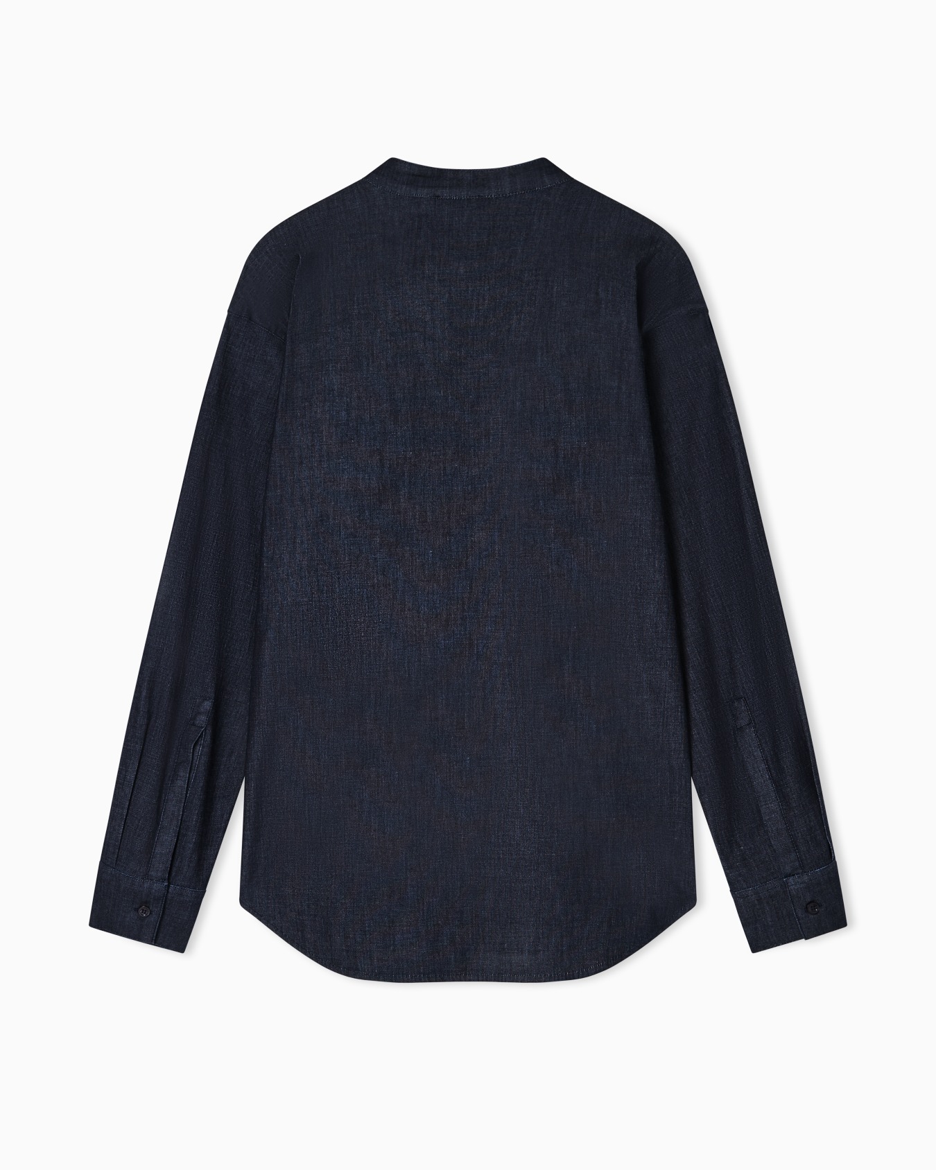 Guru collar shirt in lightweight denim with pocket embroidery Slide 3
