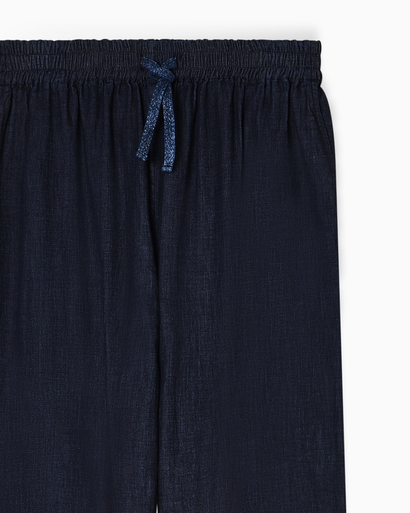 Lightweight denim drawstring trousers Slide 4