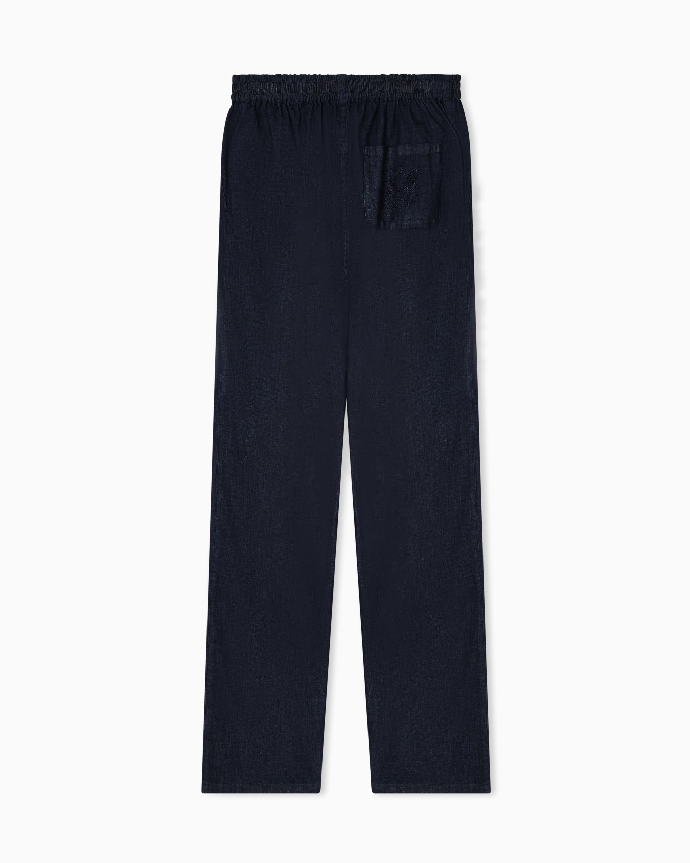 Lightweight denim drawstring trousers Slide 3