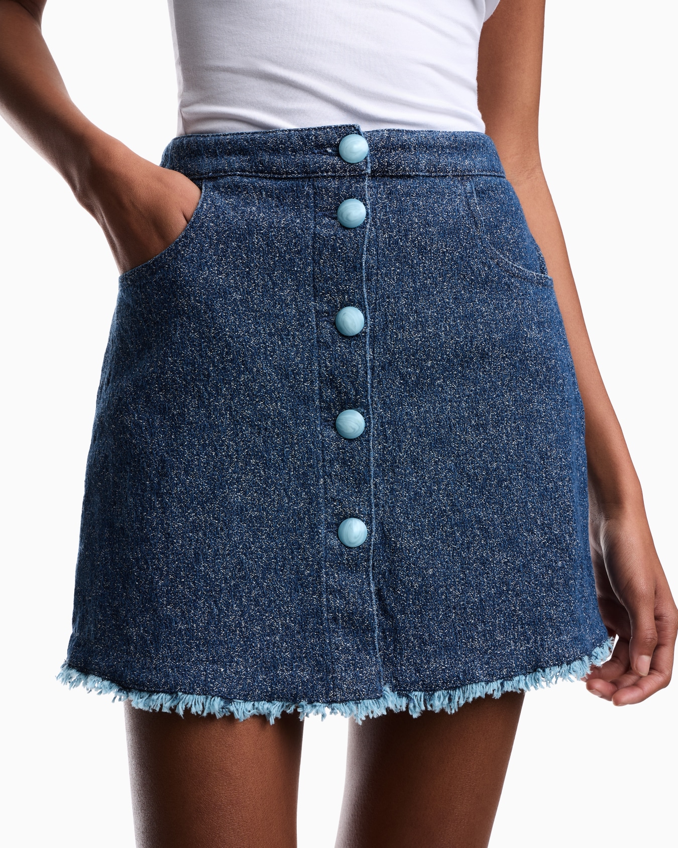Speckled denim miniskirt Slide 4