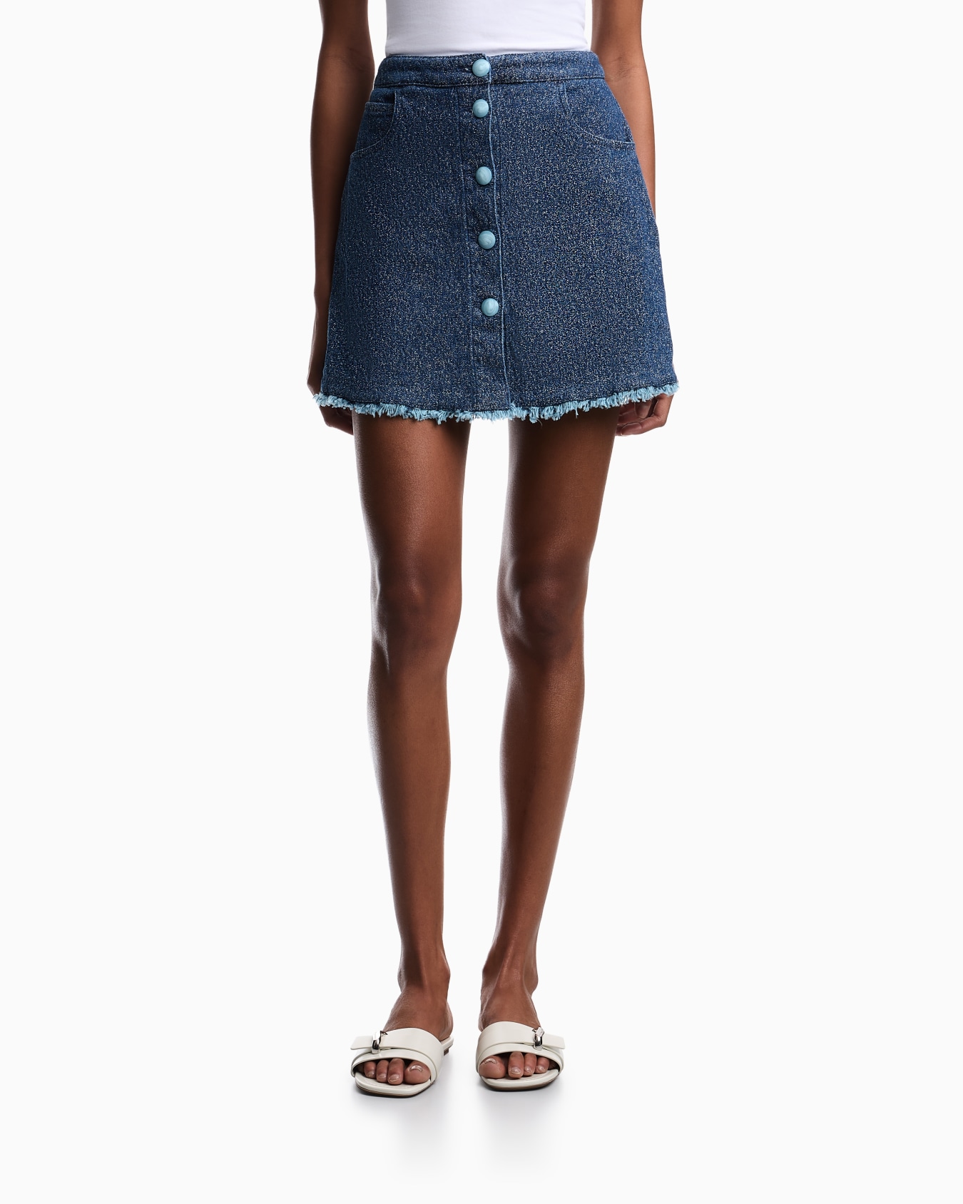 Speckled denim miniskirt Slide 2