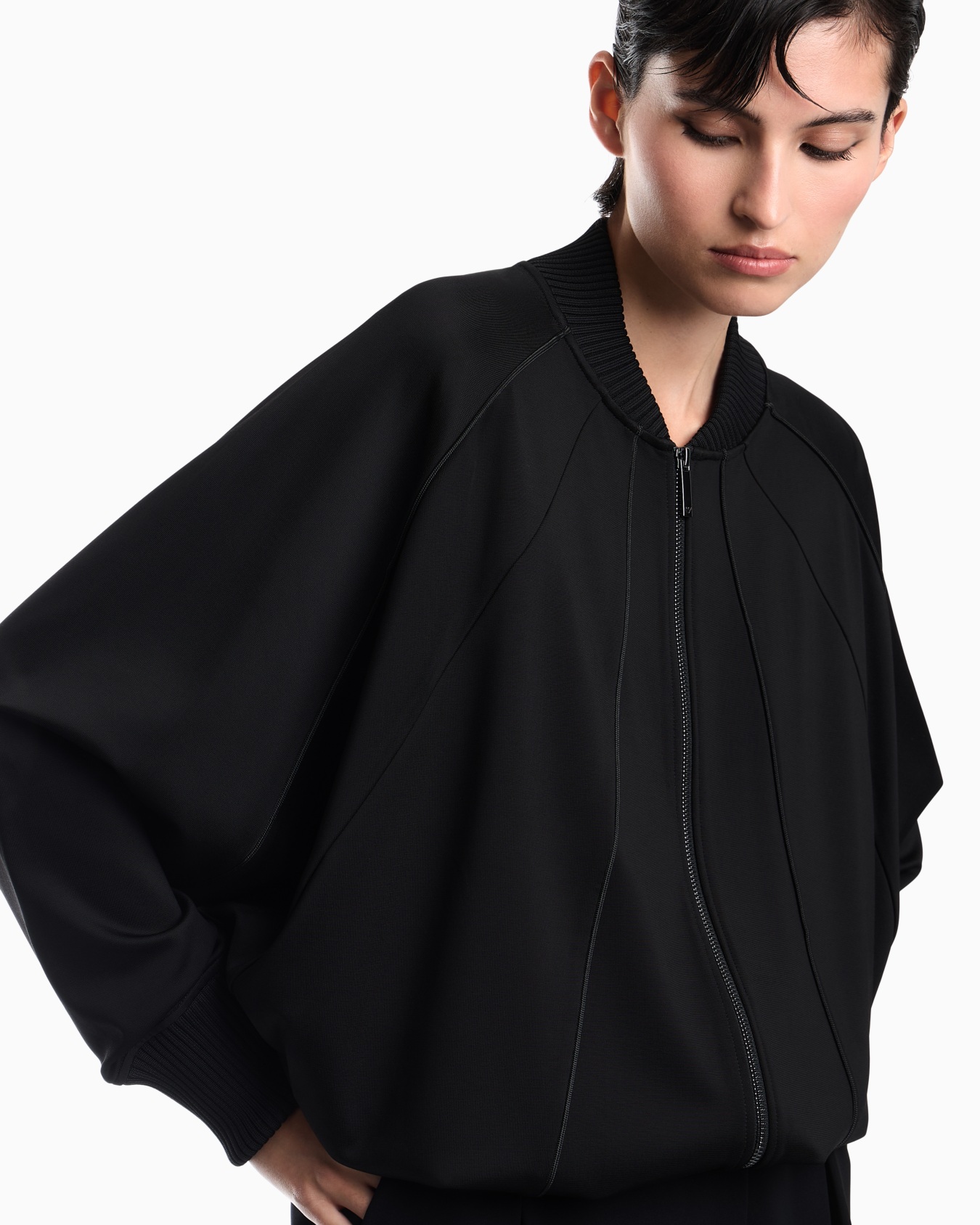 Punto Milano jersey blouson jacket with drawstring hem Slide 6