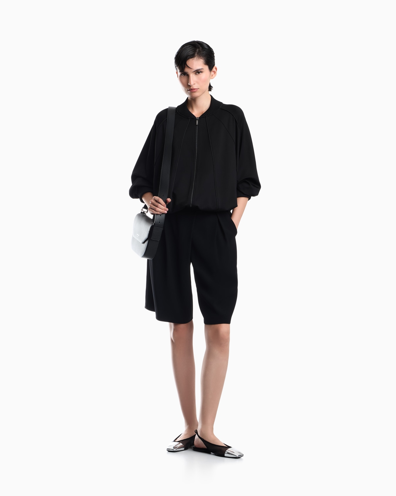 Punto Milano jersey blouson jacket with drawstring hem Slide 1