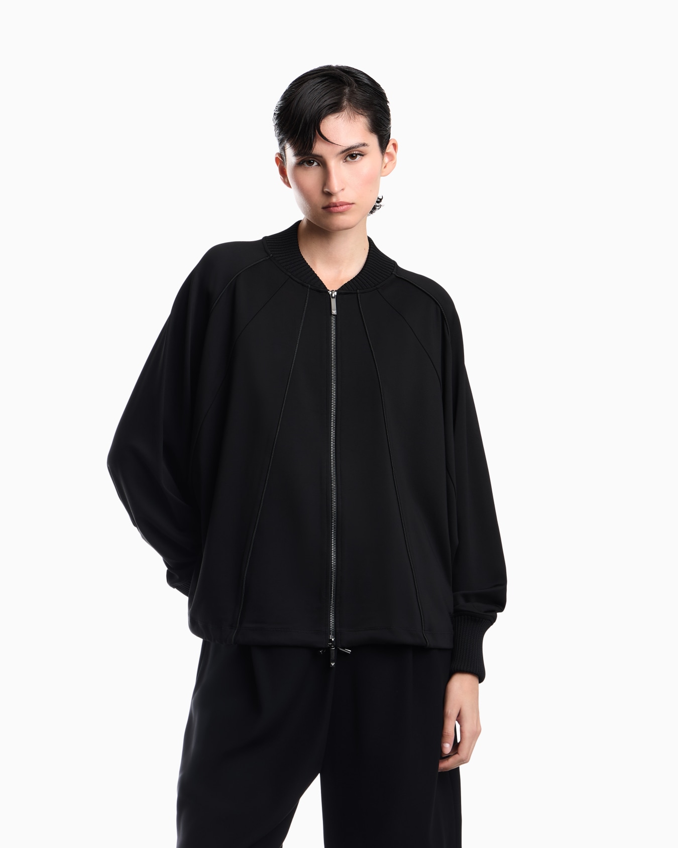Punto Milano jersey blouson jacket with drawstring hem Slide 3