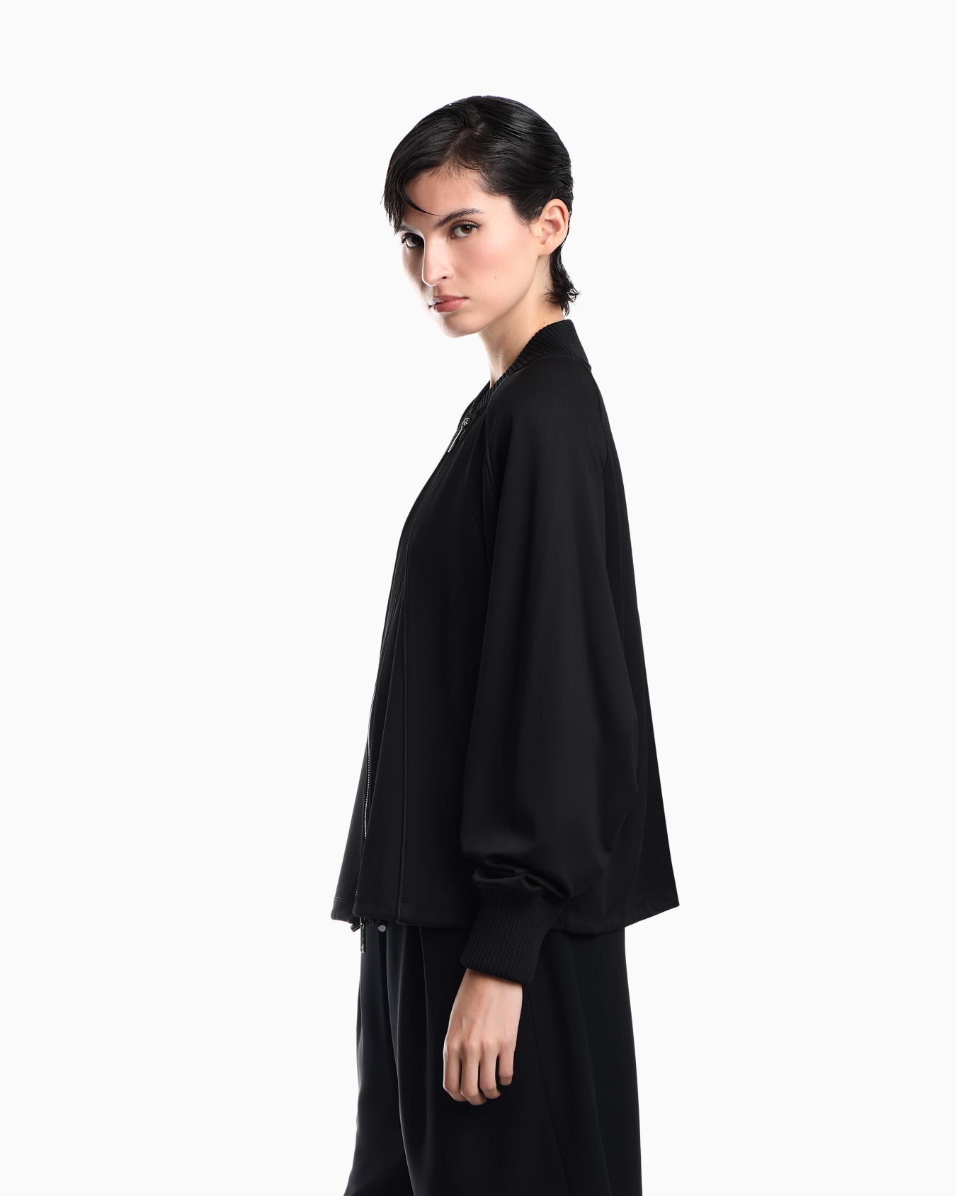 Punto Milano jersey blouson jacket with drawstring hem Slide 7