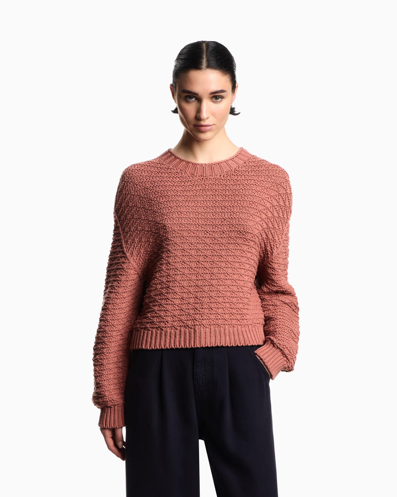 Icon jumper with links-stitch knit and 3D motif Slide 3